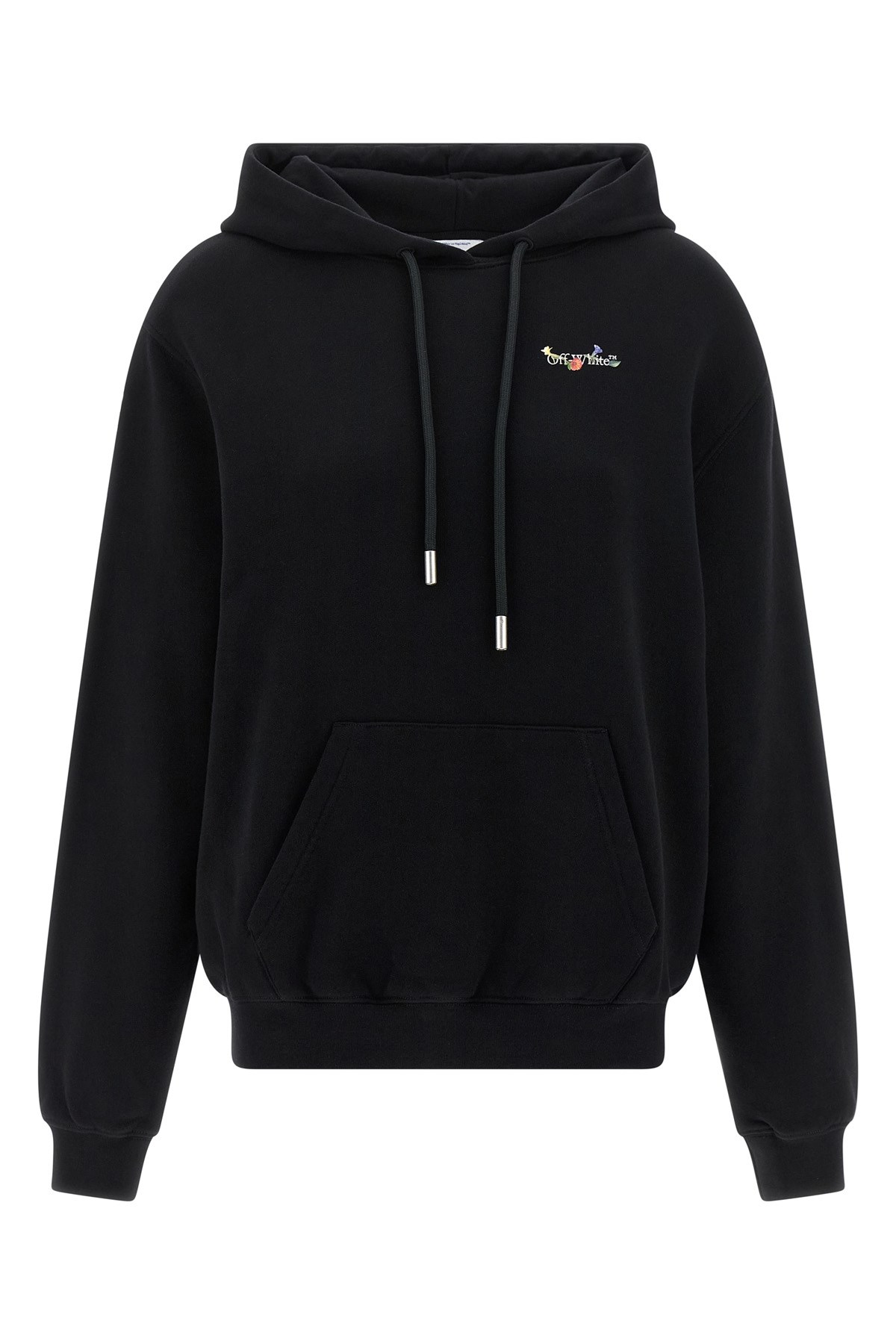 Off-white Hoodie With Graphic Back Design In Black