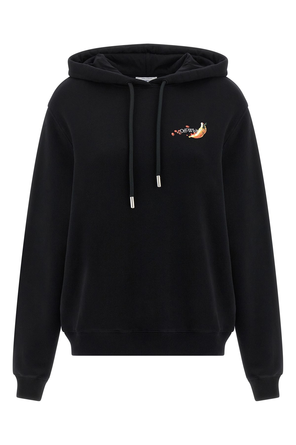 Off-white Arrow Graphic Hoodie Featuring Drawstring In Black