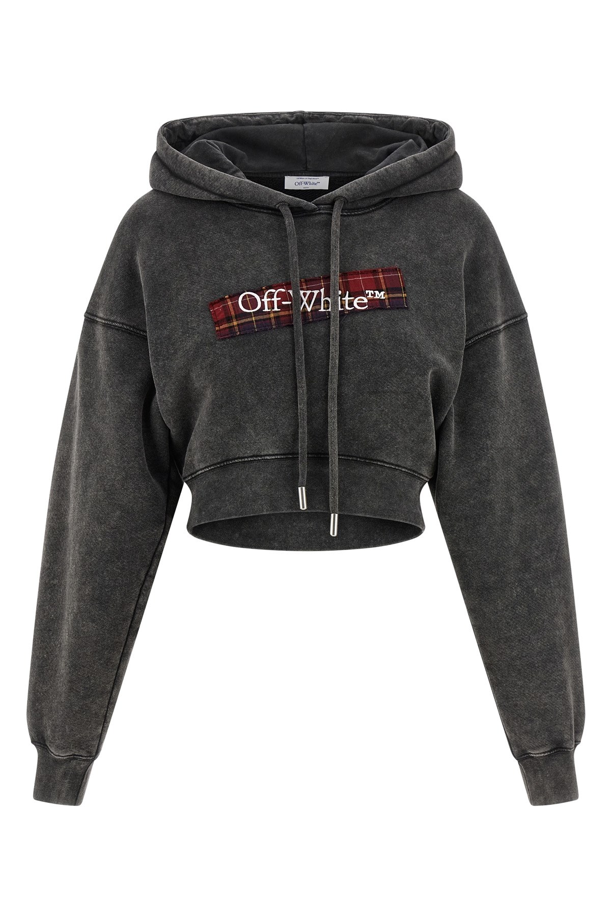 Off-white Check Flan Bookish Sweatshirt Gray In Gray