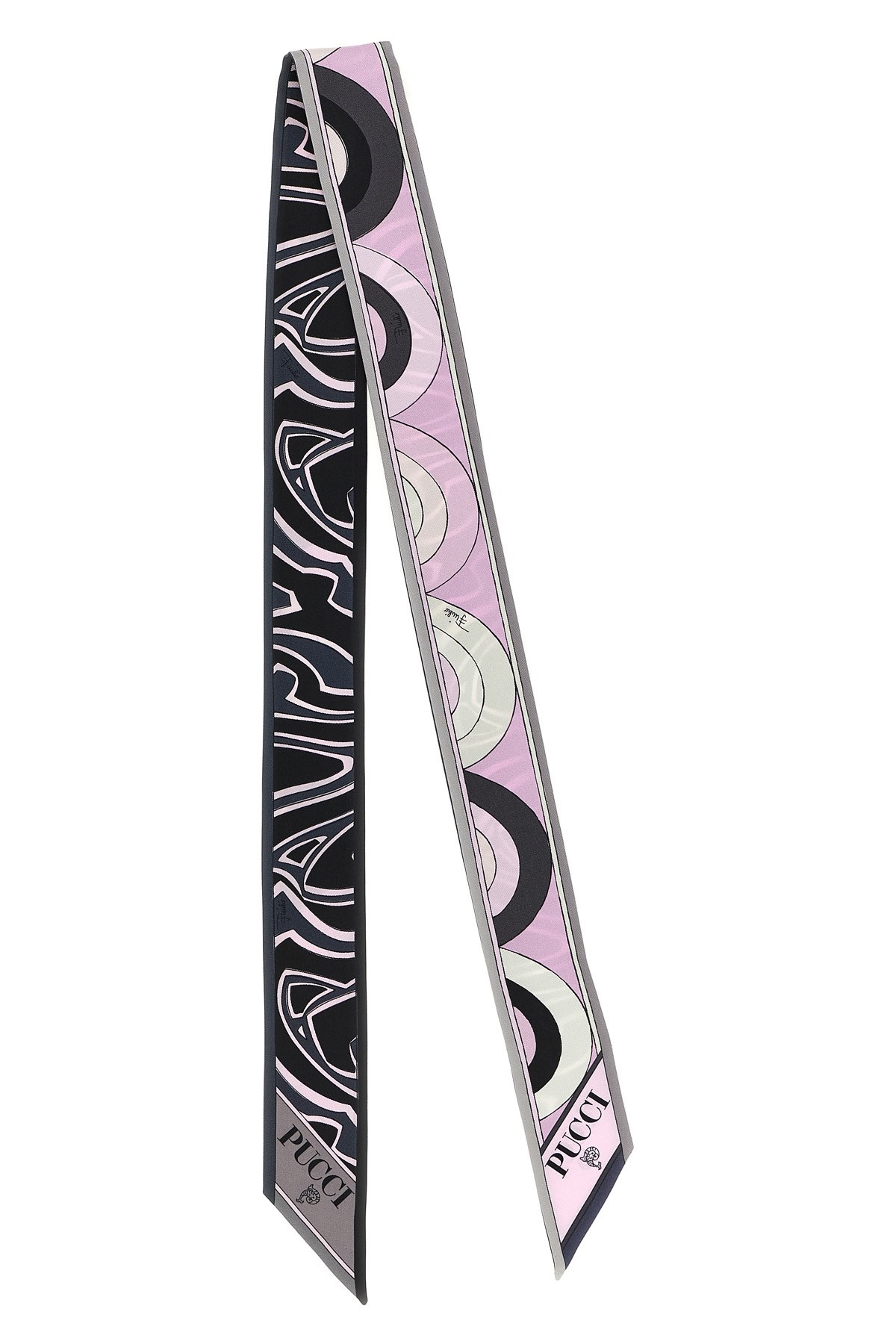 Pucci Multicolor Double Face Printed Bandana Scarf In Pink