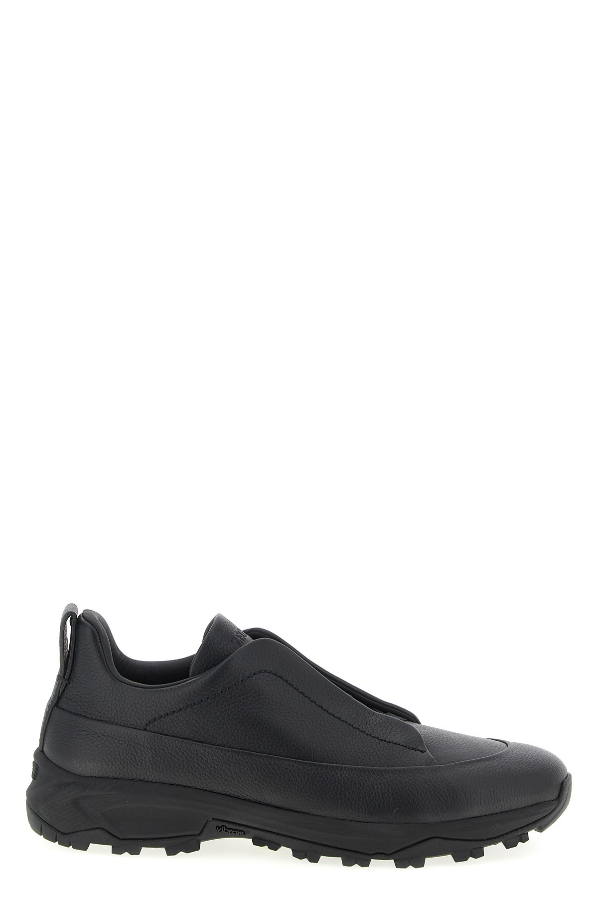 Zegna Monte Sneakers With Triple Stitching Design In Black