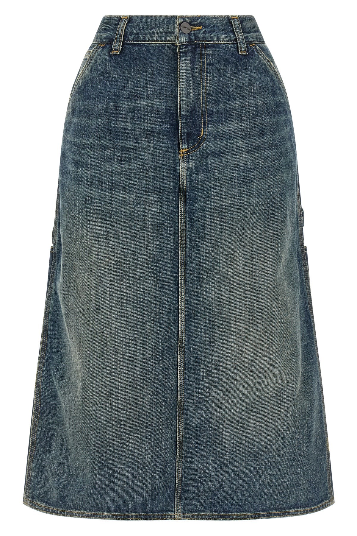 Carhartt Contrast-stitching Denim Skirt In Blue