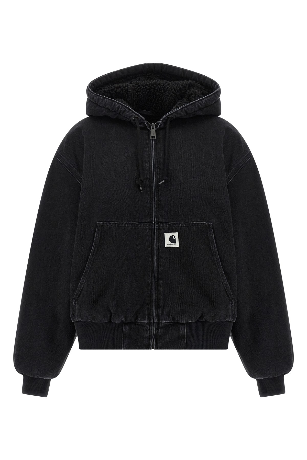 Carhartt Wide-fit Jacket In Dearborn Canvas With Quilted Lining In Black