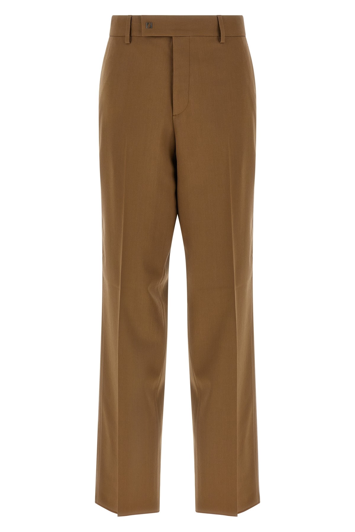 Fendi Gabardine Wool Trousers Pants Brown In Brown