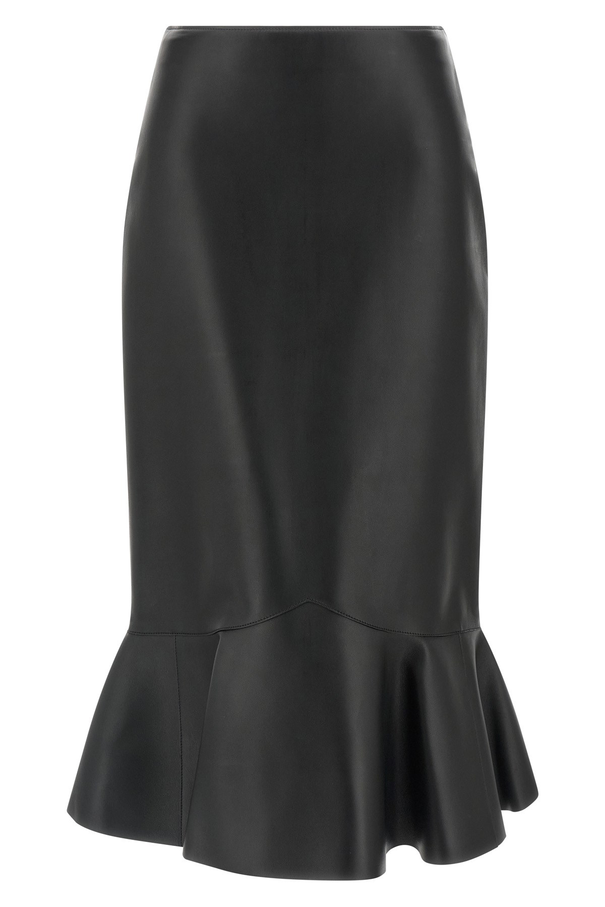 Fendi High-waisted Ruffled Hem Skirt In Black