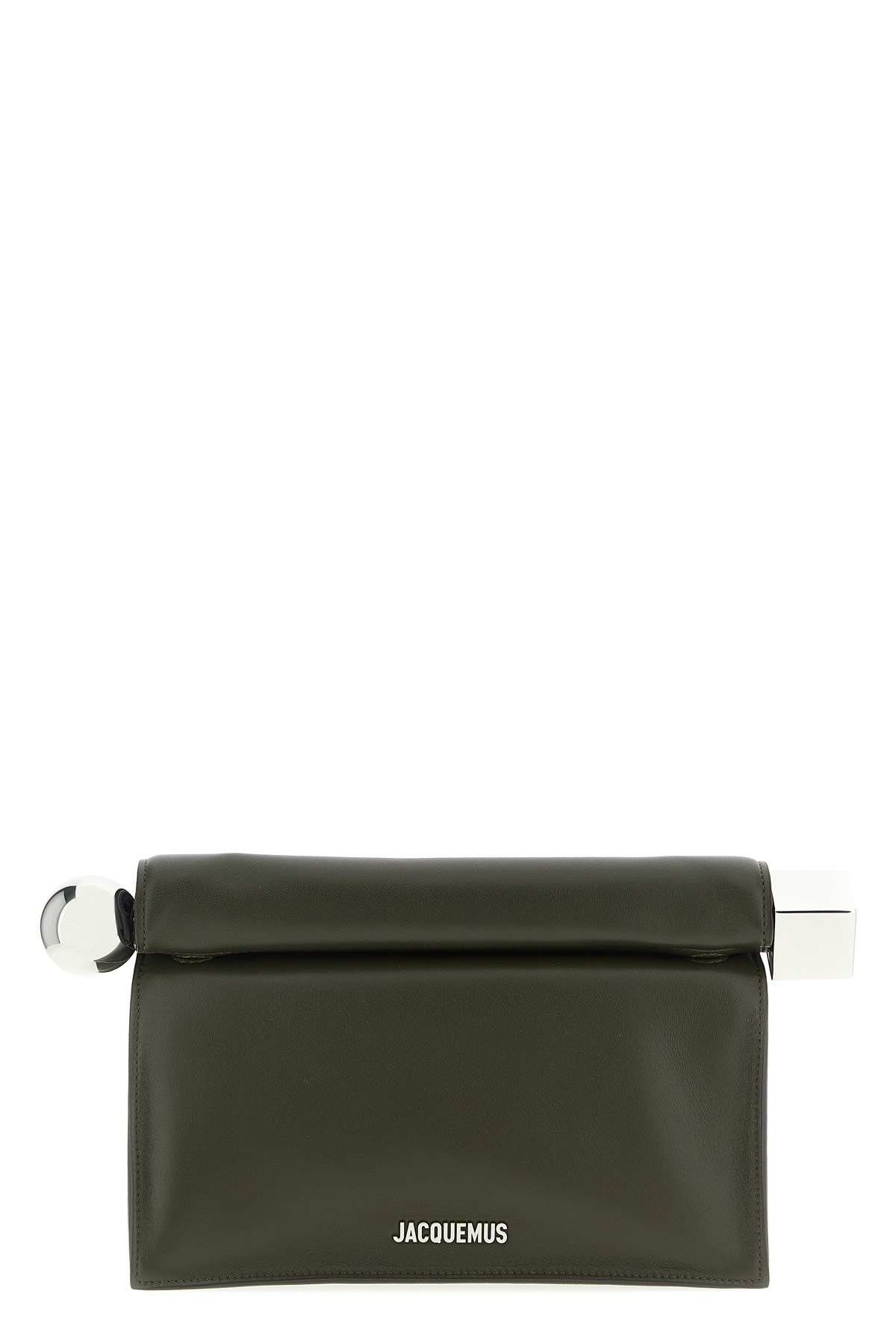 Jacquemus Dark Khaki Rond Carre Clutch In Green