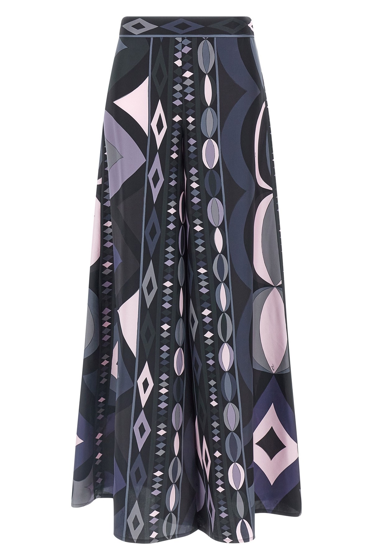 Pucci Geometric High Waist Wide Leg Trousers In Multi