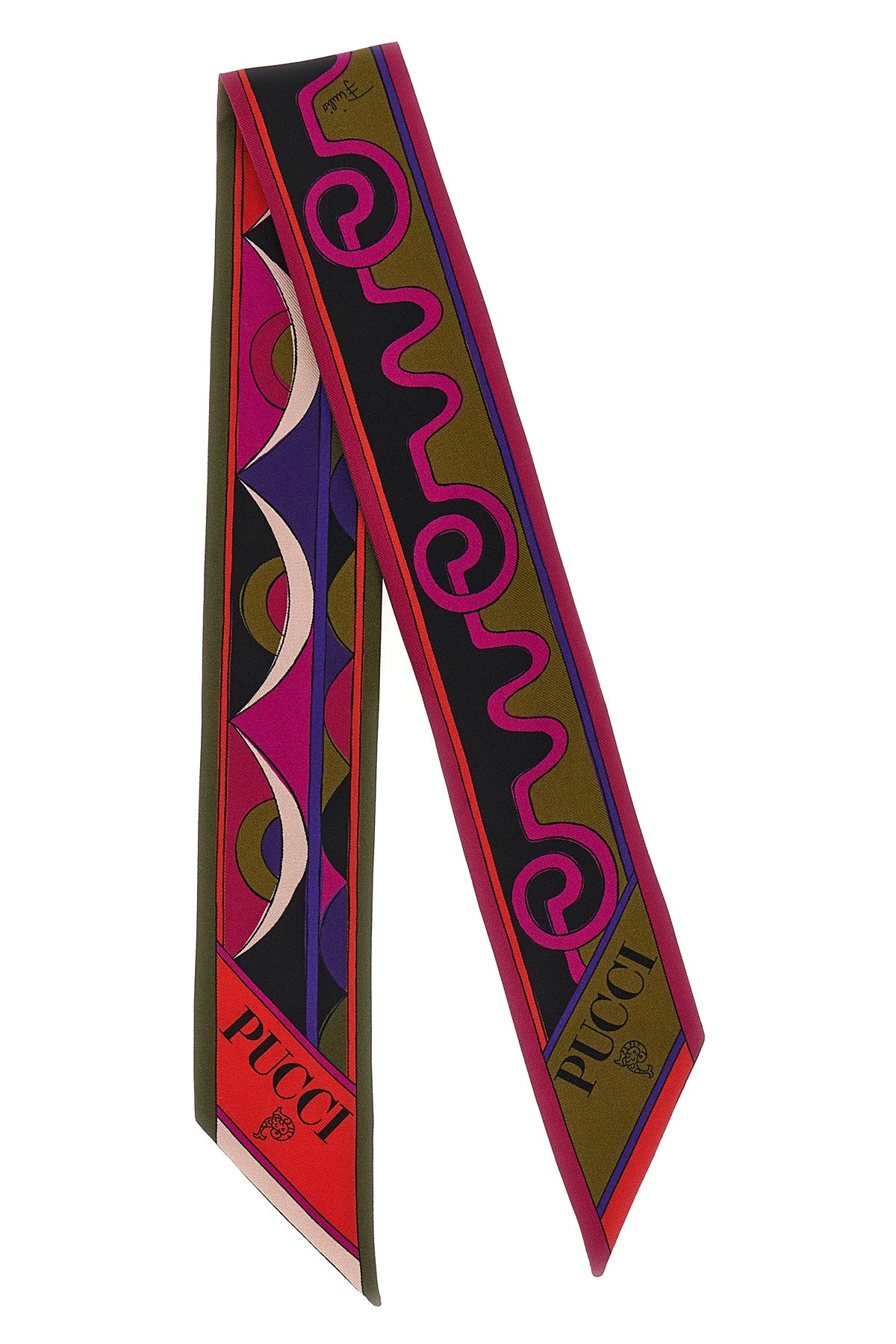 Pucci Square Silk Twill Scarf With Bold Patterns In Multi