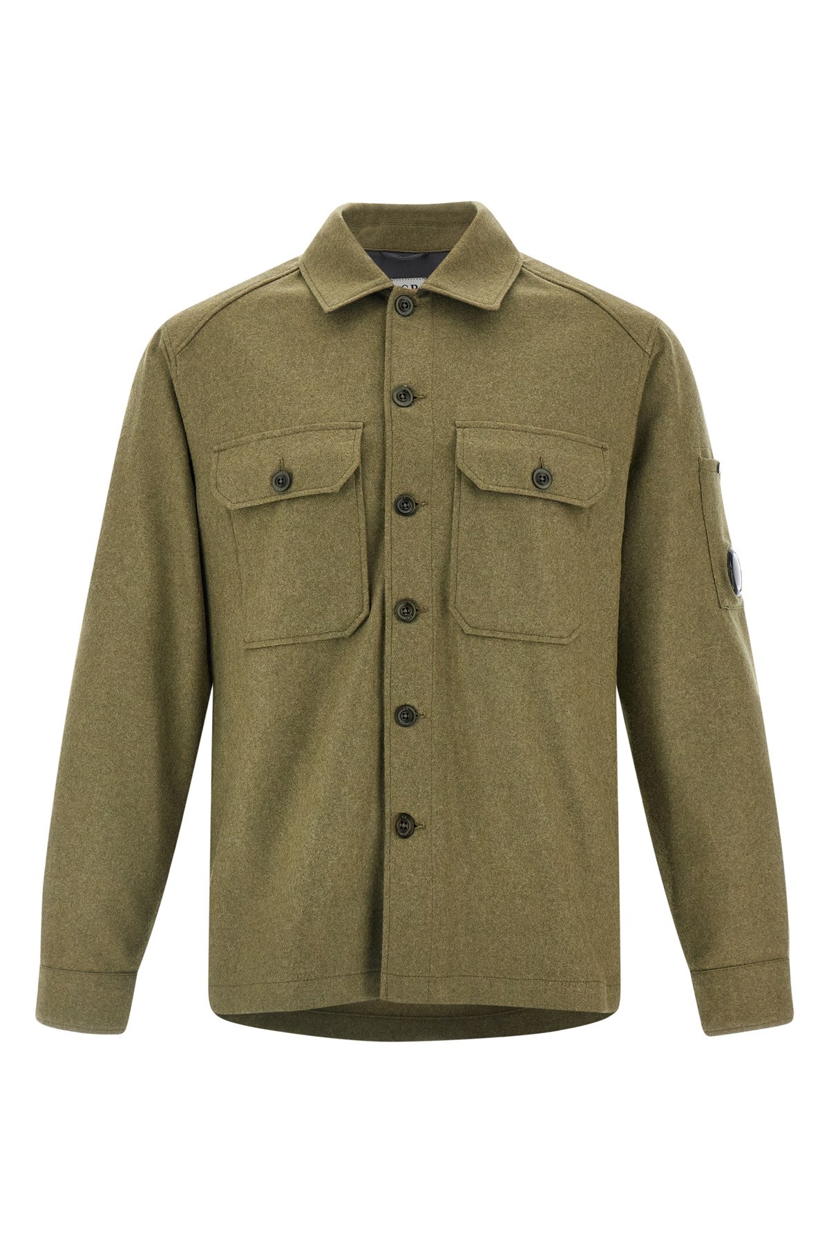 C.p. Company Wool Overshirt Shirt And Blouse Multicolor In Green