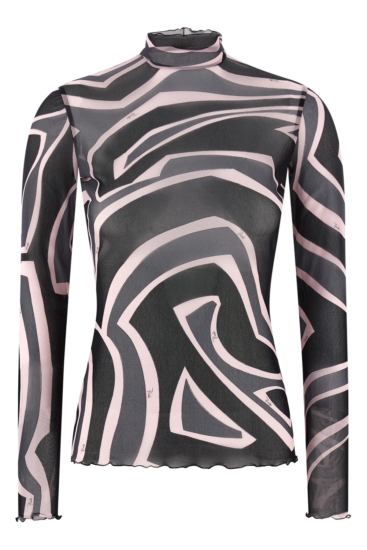 Pucci Labirinto Print Tulle Top In Multi