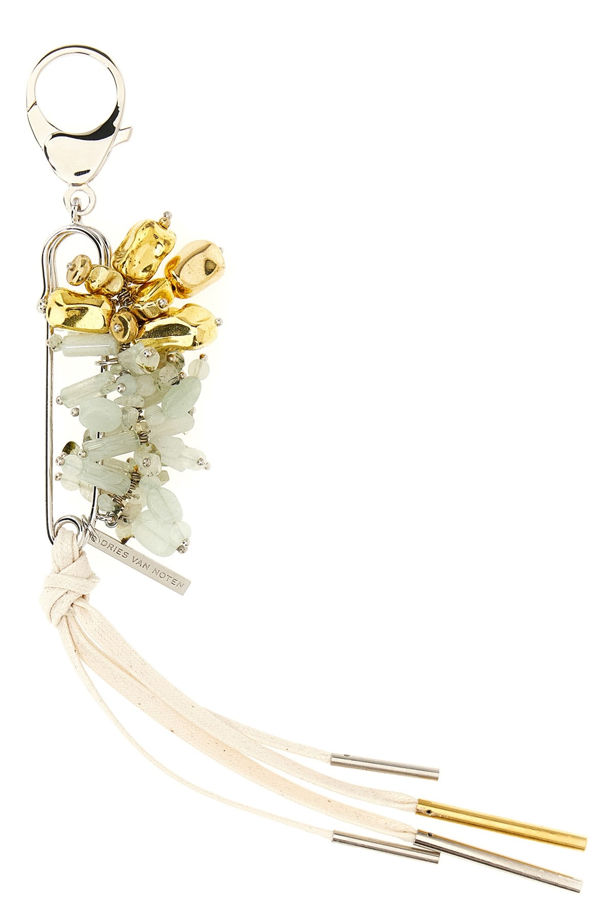 Dries Van Noten Decorative Brooch Featuring Beaded Design In Gold
