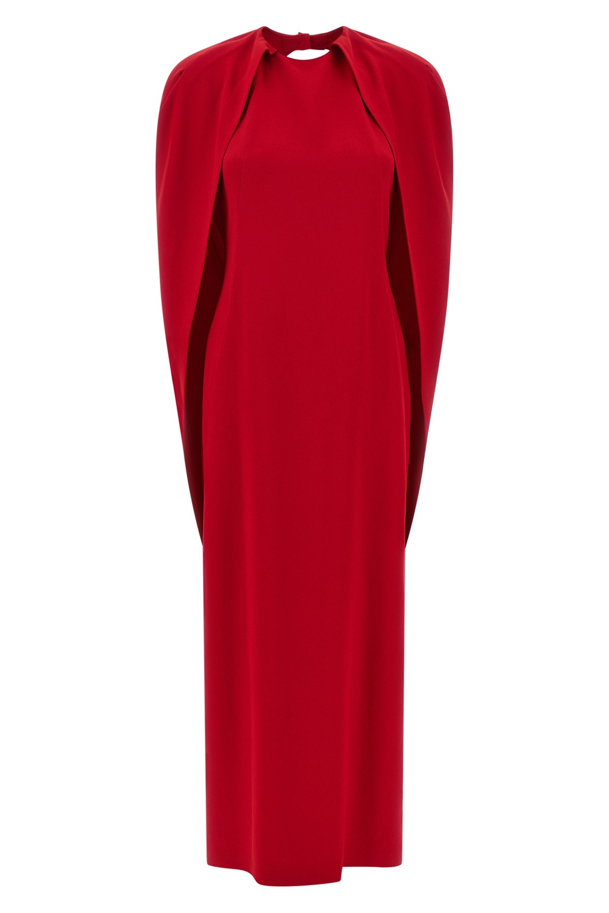 Alberta Ferretti Cape Dress In Red