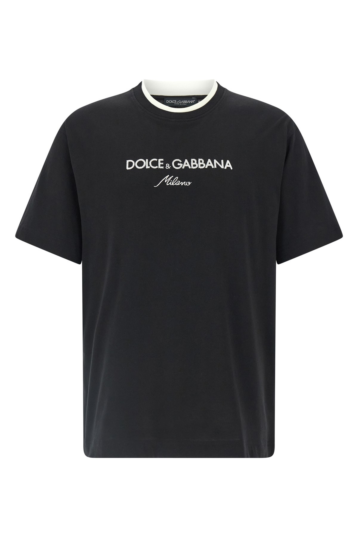Dolce & Gabbana Logo-embroidered Layering Cotton T-shirt In Black