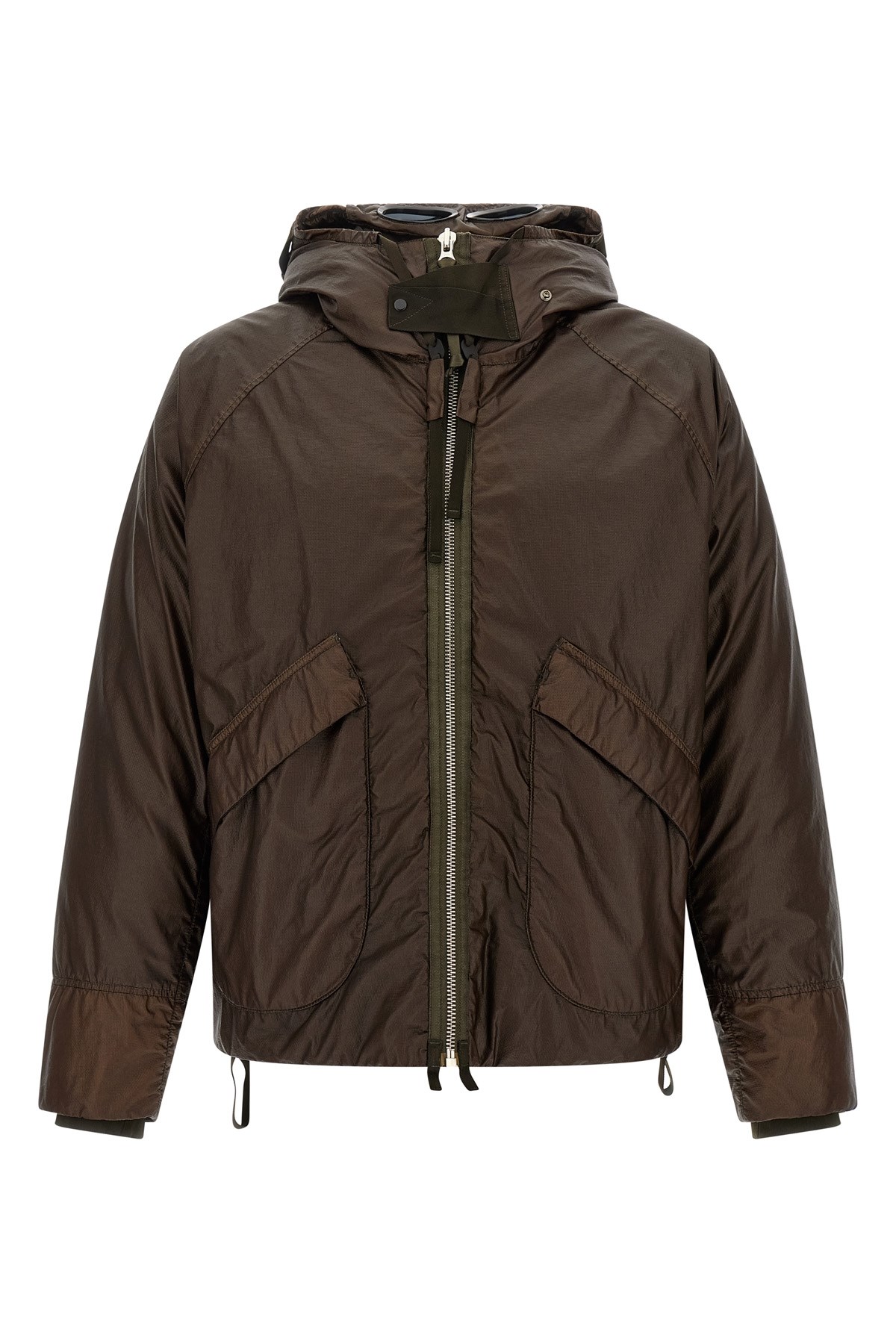 C.p. Company Long Sleeve Outerwear Jacket Pockets In Brown