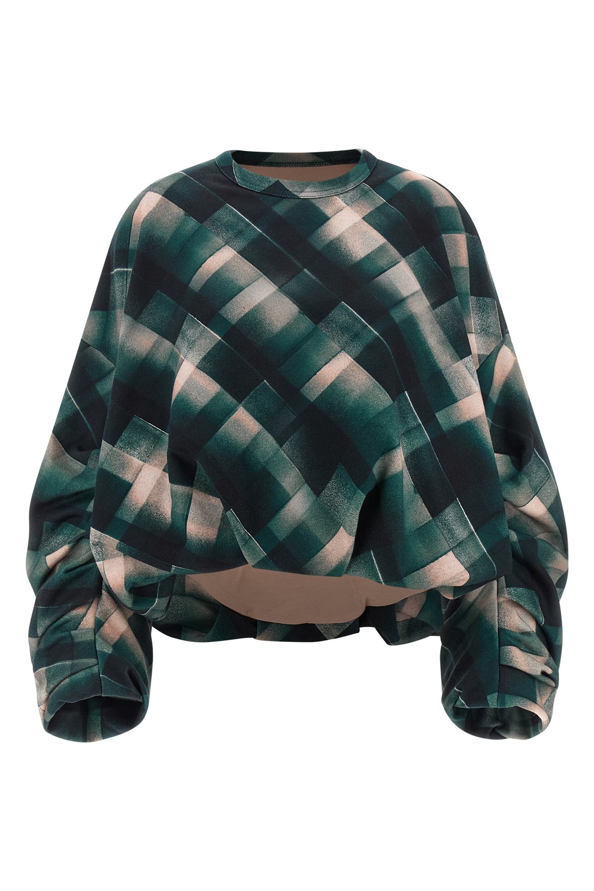 Dries Van Noten Abstract Pattern Long Sleeve Relaxed Sweatshirt In Green