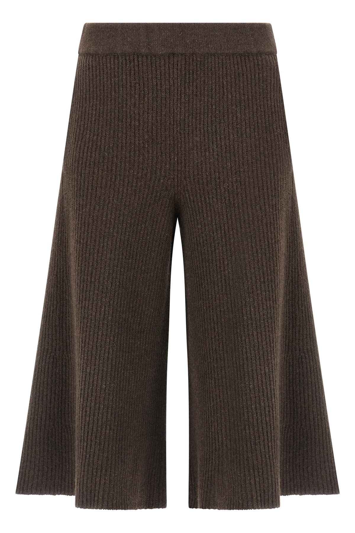 Nude Culotte Pants With Relaxed Silhouette And Side Pockets In Brown