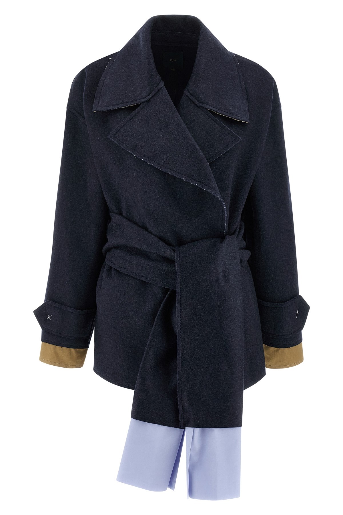 Maison Jejia Cashmere Wool Coat Coats And Trench Coats Blue In Blue
