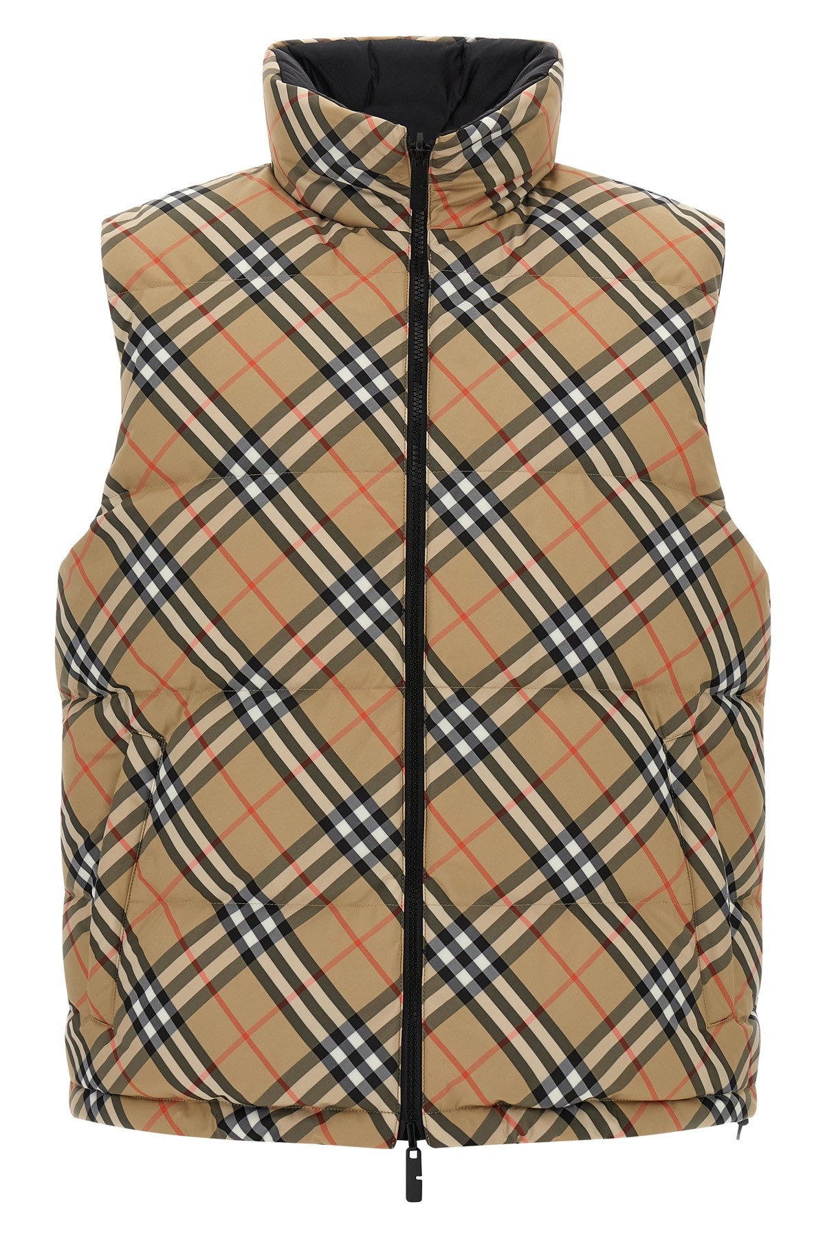 Burberry Snoshill Reversible Check Puffer Gilet Clothing In Sand