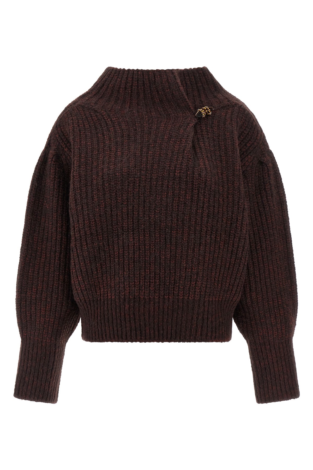 Dries Van Noten High Neck Long Sleeve Knit Sweater In Multi