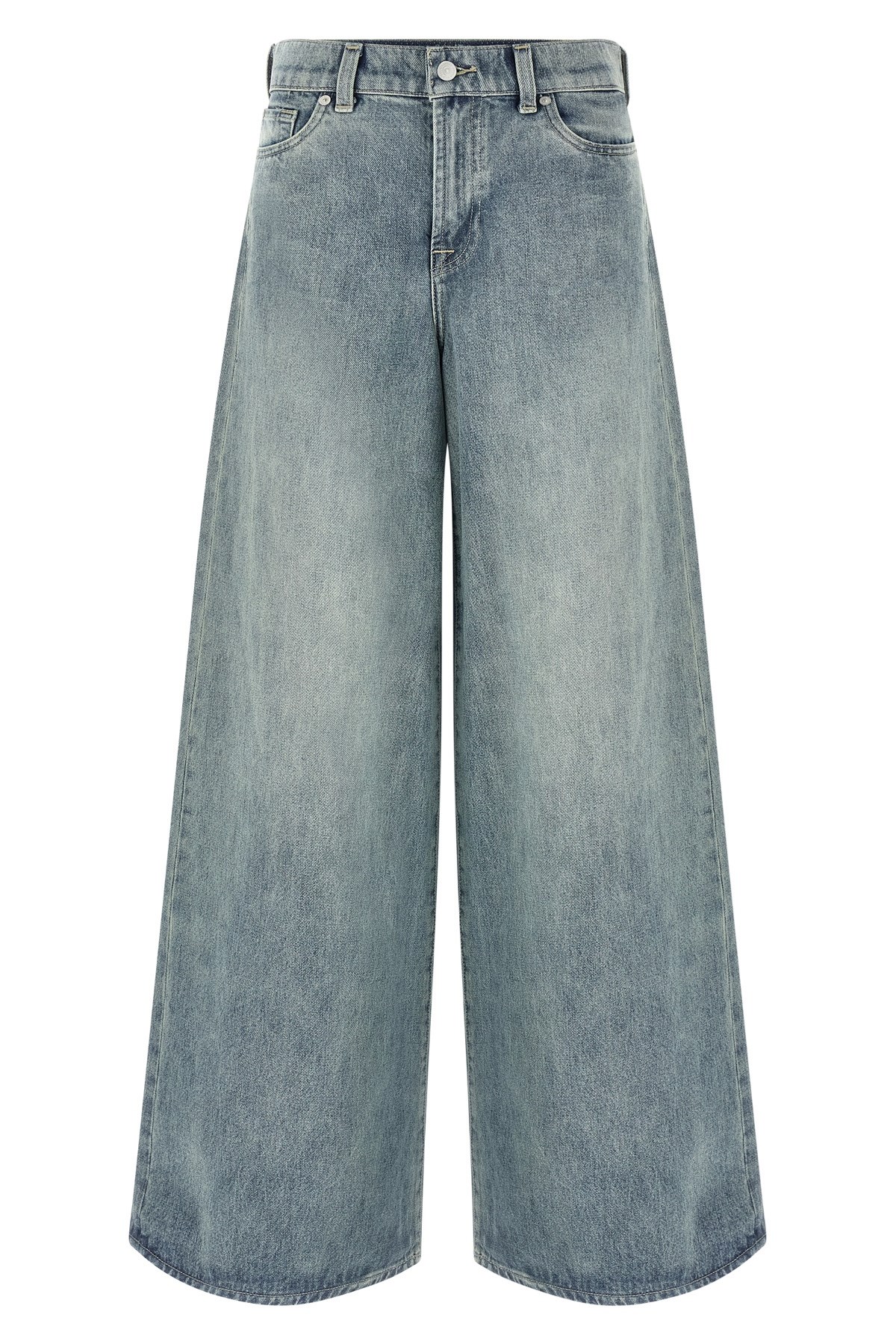7 For All Mankind Marie Stonewashed Jeans In Blue