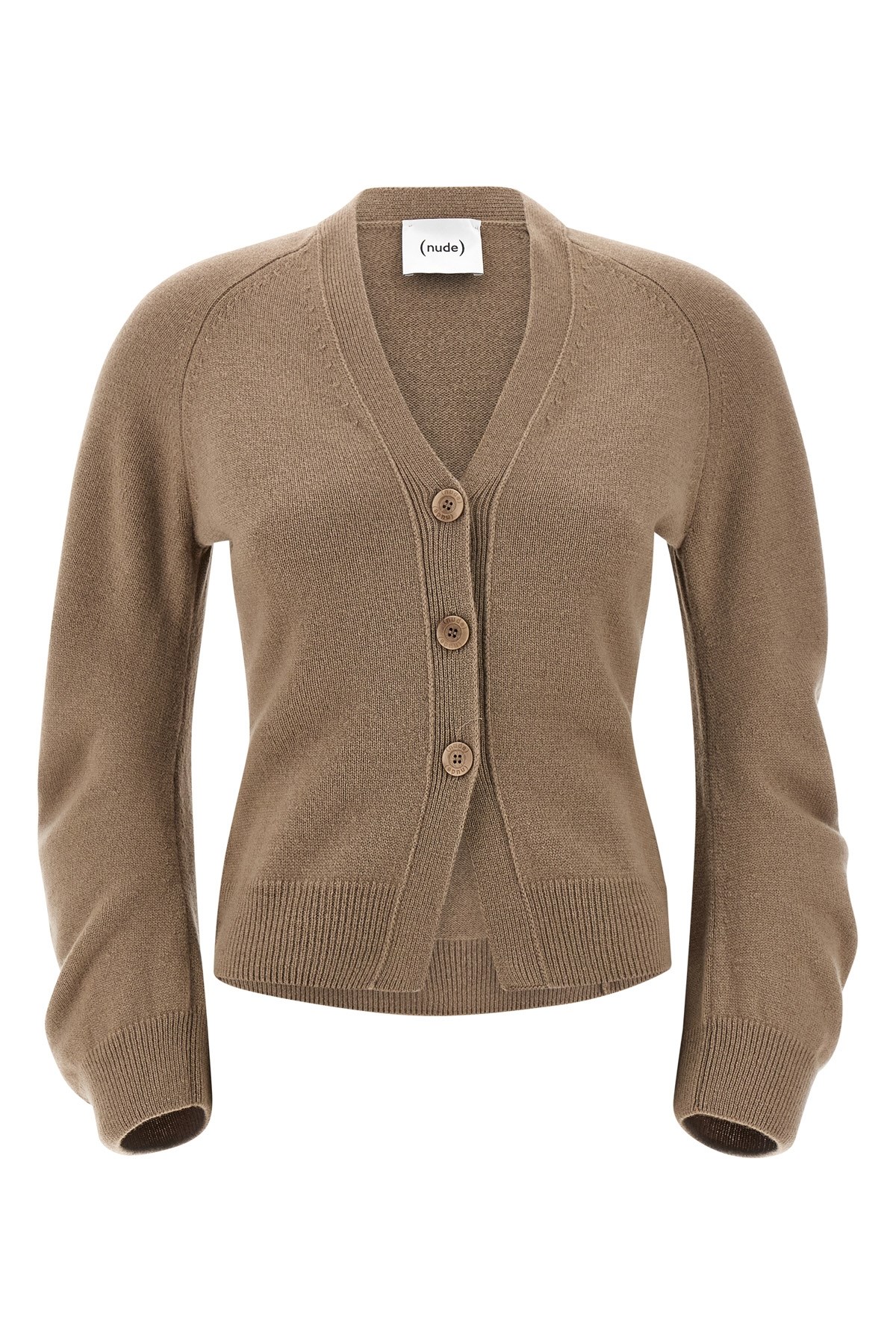 Nude Curved Sleeves Cardigan In Sand
