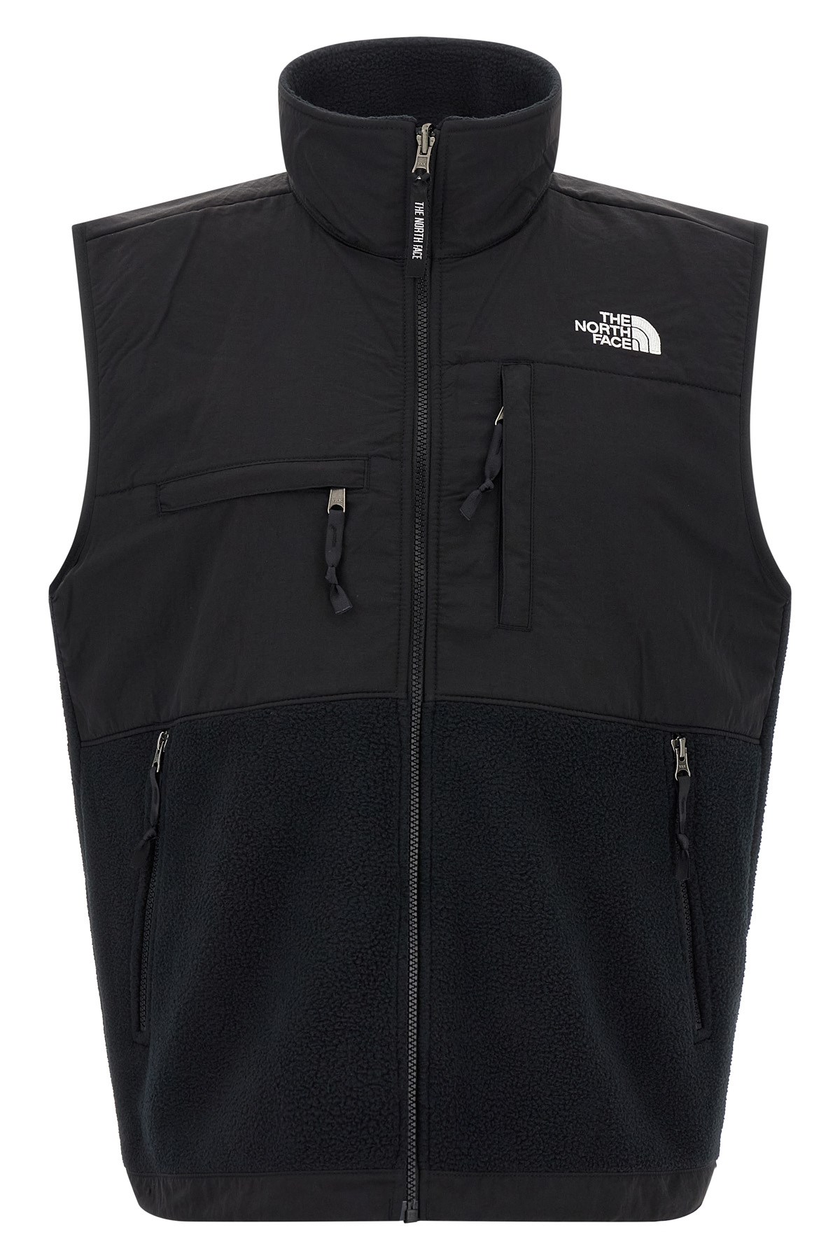 The North Face Logo Vest With High Collar And Pockets In Black