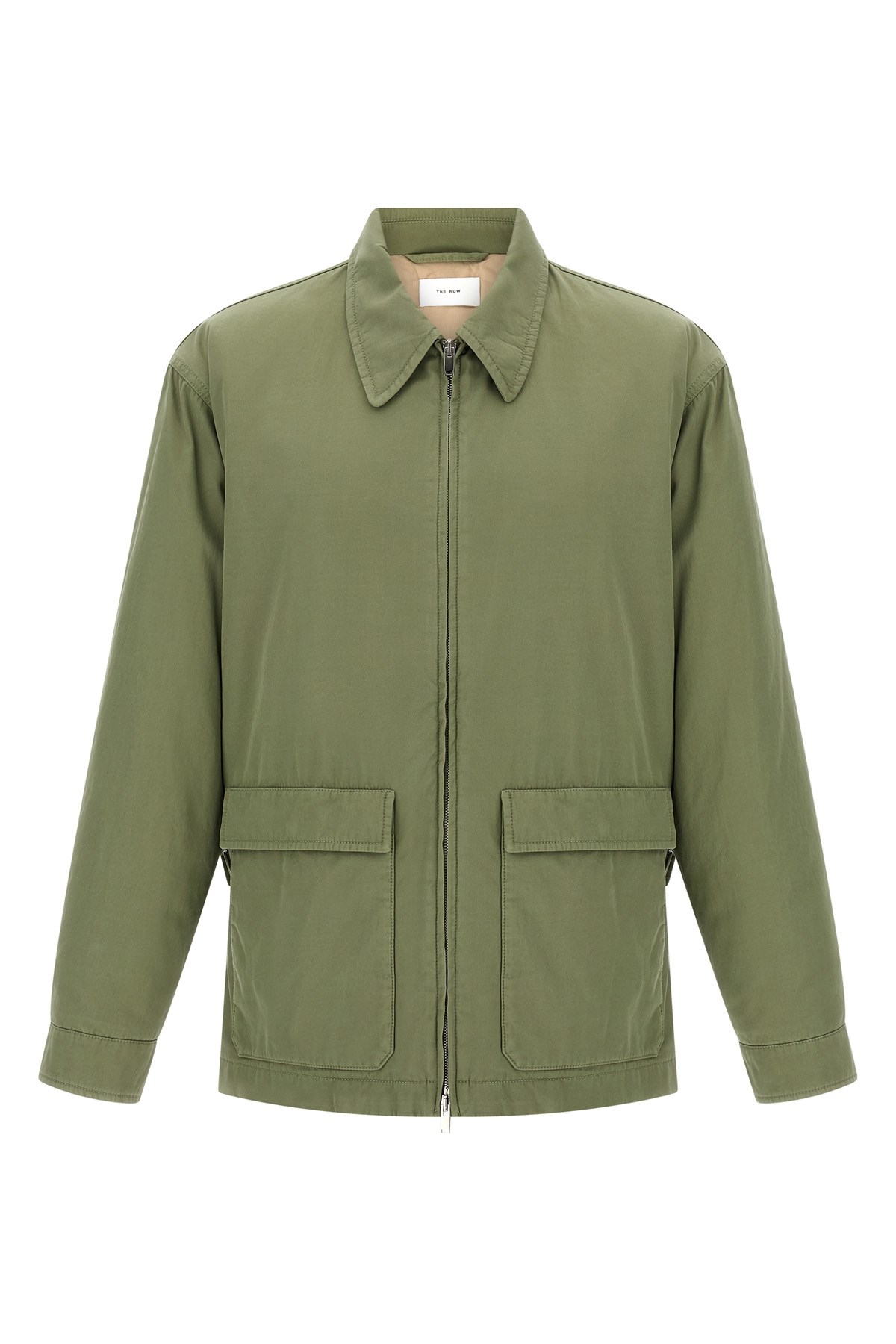 The Row Justo Gabardine Down Field Jacket In Green
