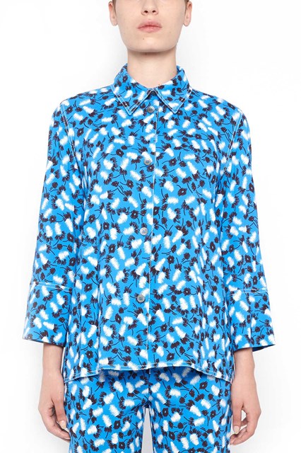 'Plume' printed all over viscose shirt