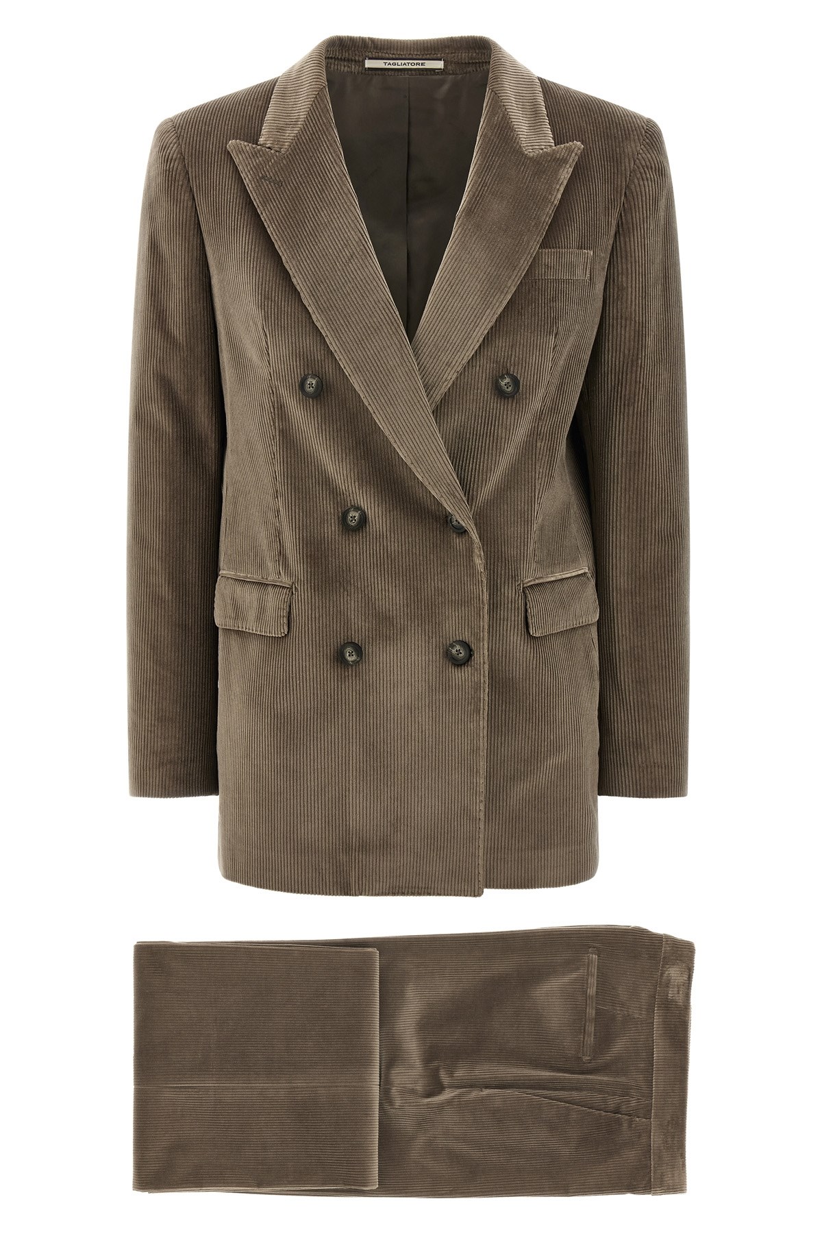 Tagliatore Long-sleeved Suit In Brown