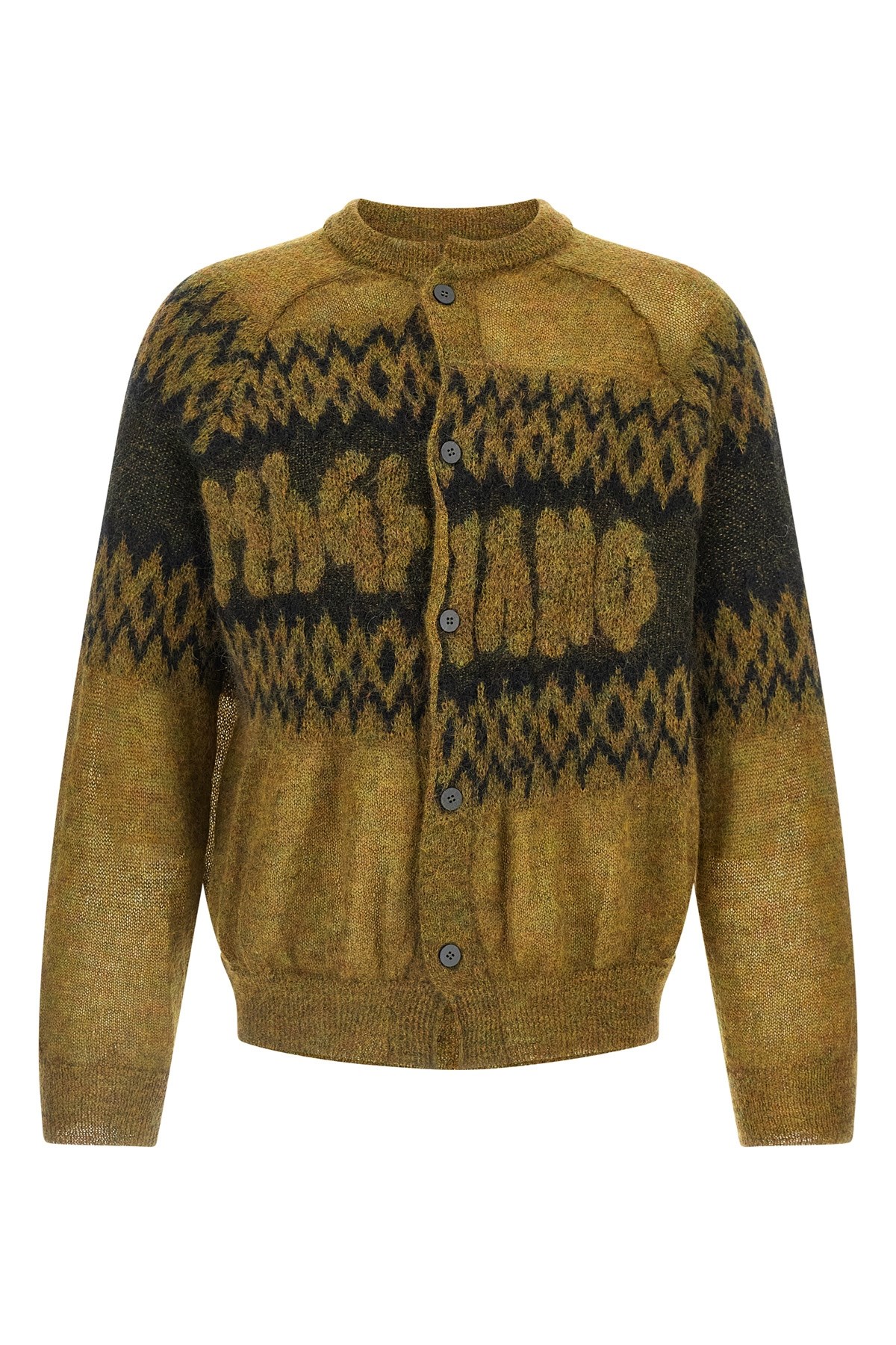 Magliano Festive Patterned Long Sleeve Cardigan In Yellow