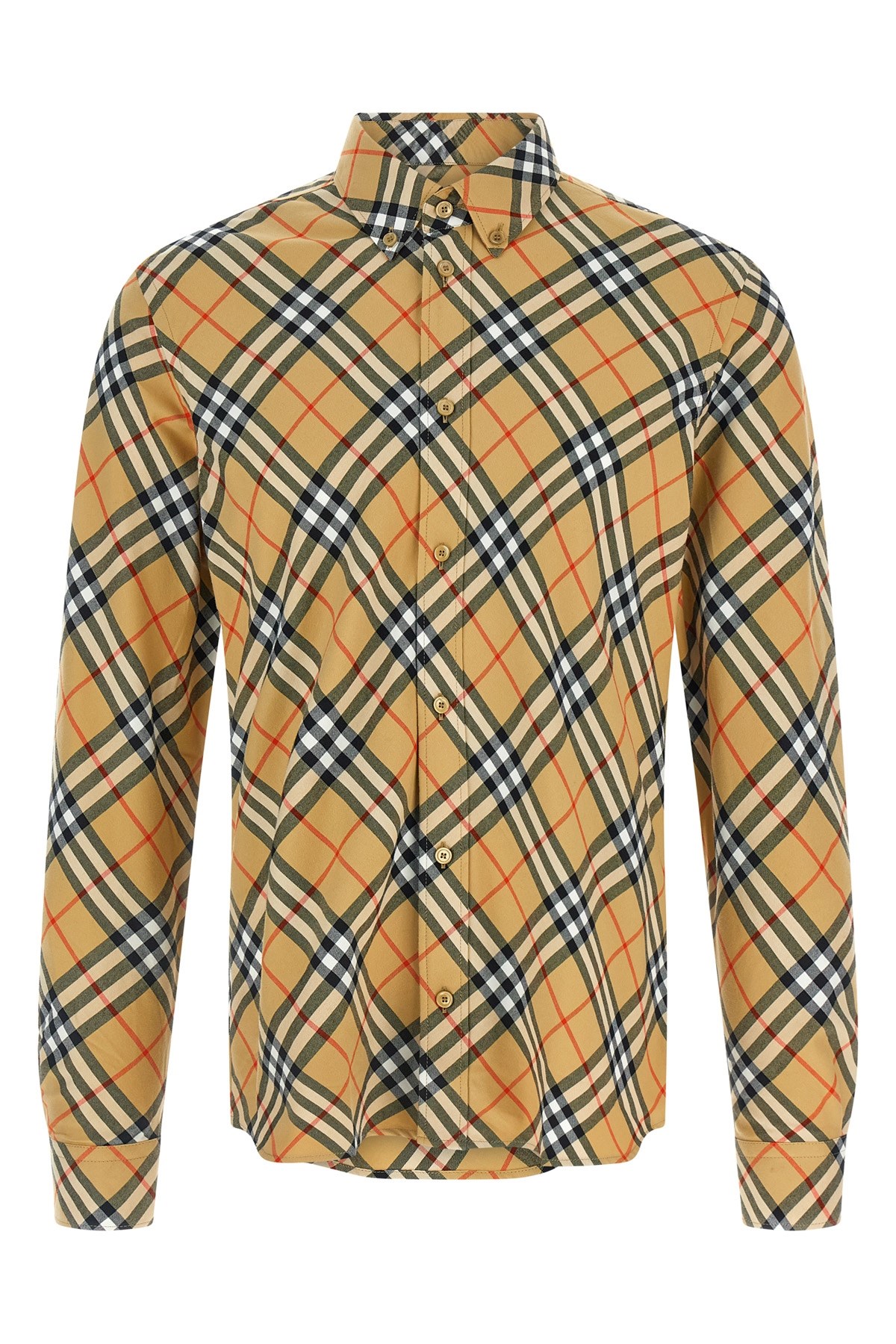 Burberry Roan Check Cotton Flannel Shirt In Sand