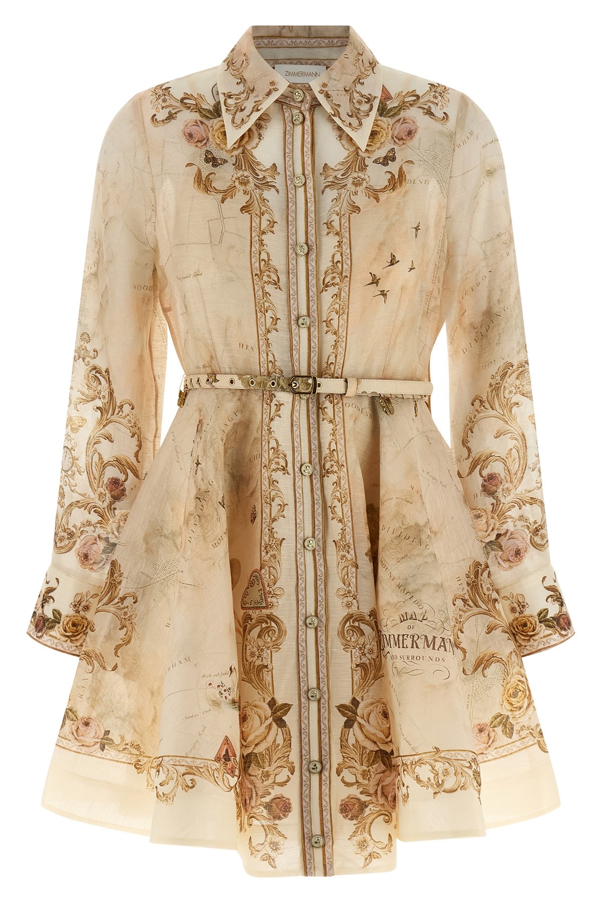 Zimmermann Memento Buttoned Dresses Beige In Brown