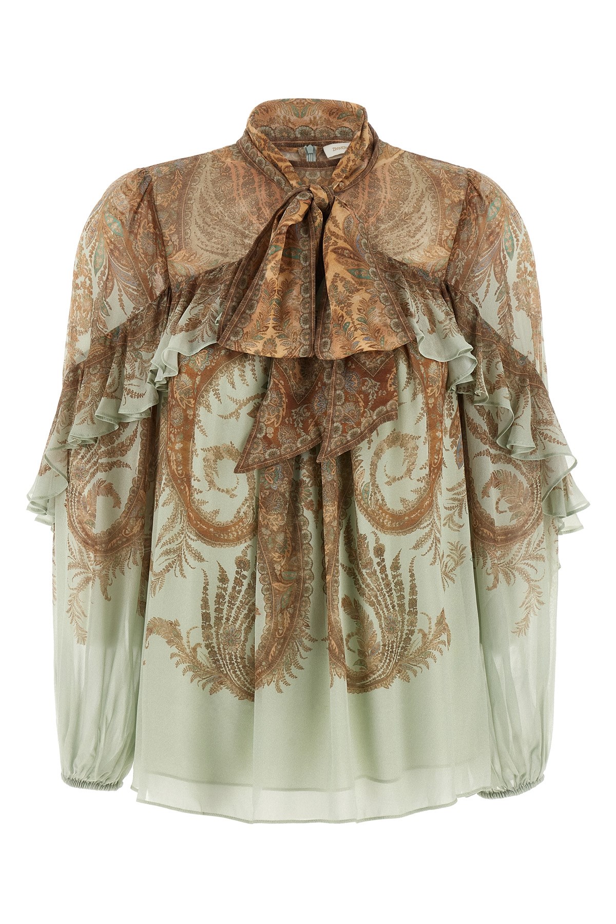 Zimmermann Printed Crepe Memento Blouse In Multi