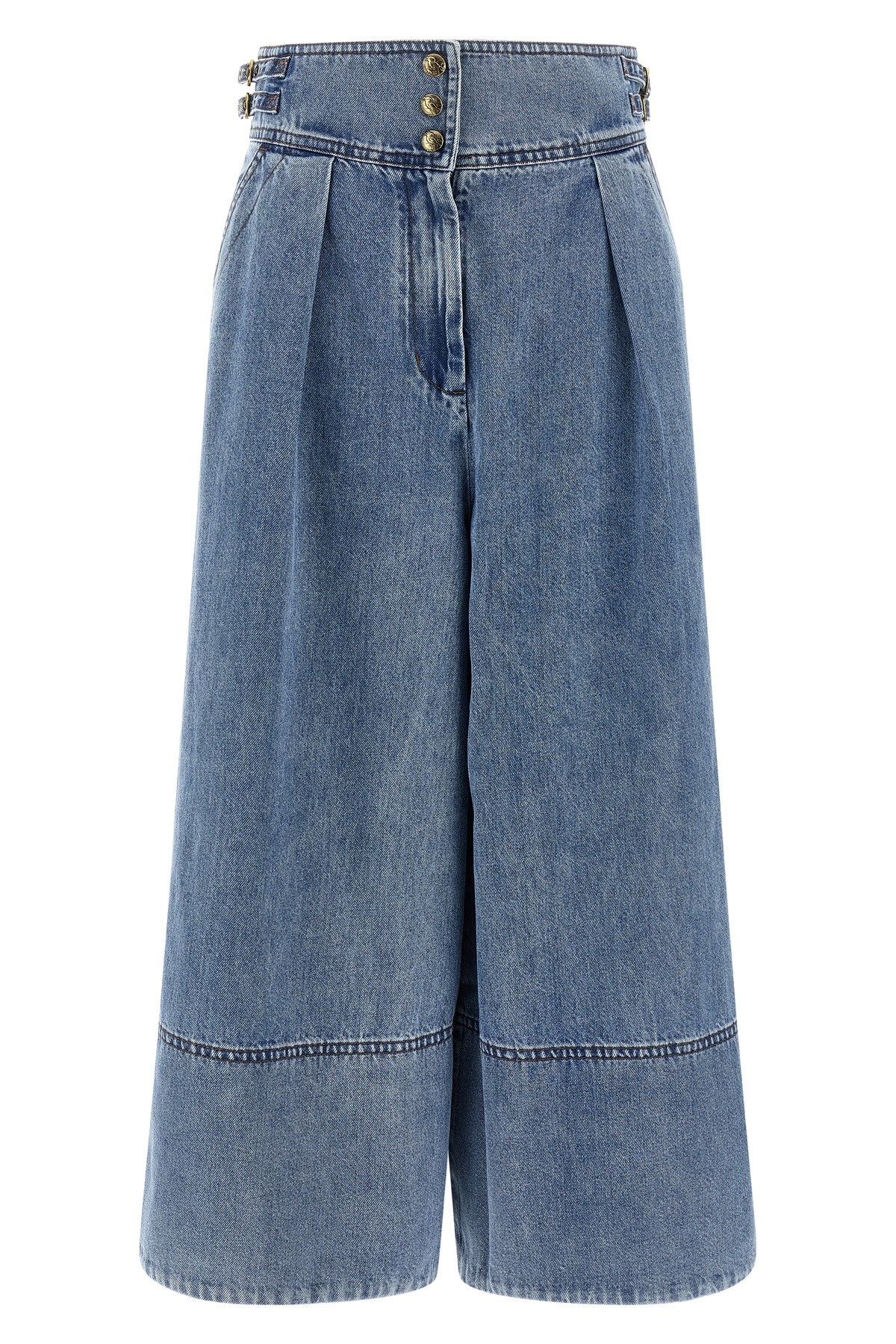 Zimmermann High-waist Denim Cullote In Blue