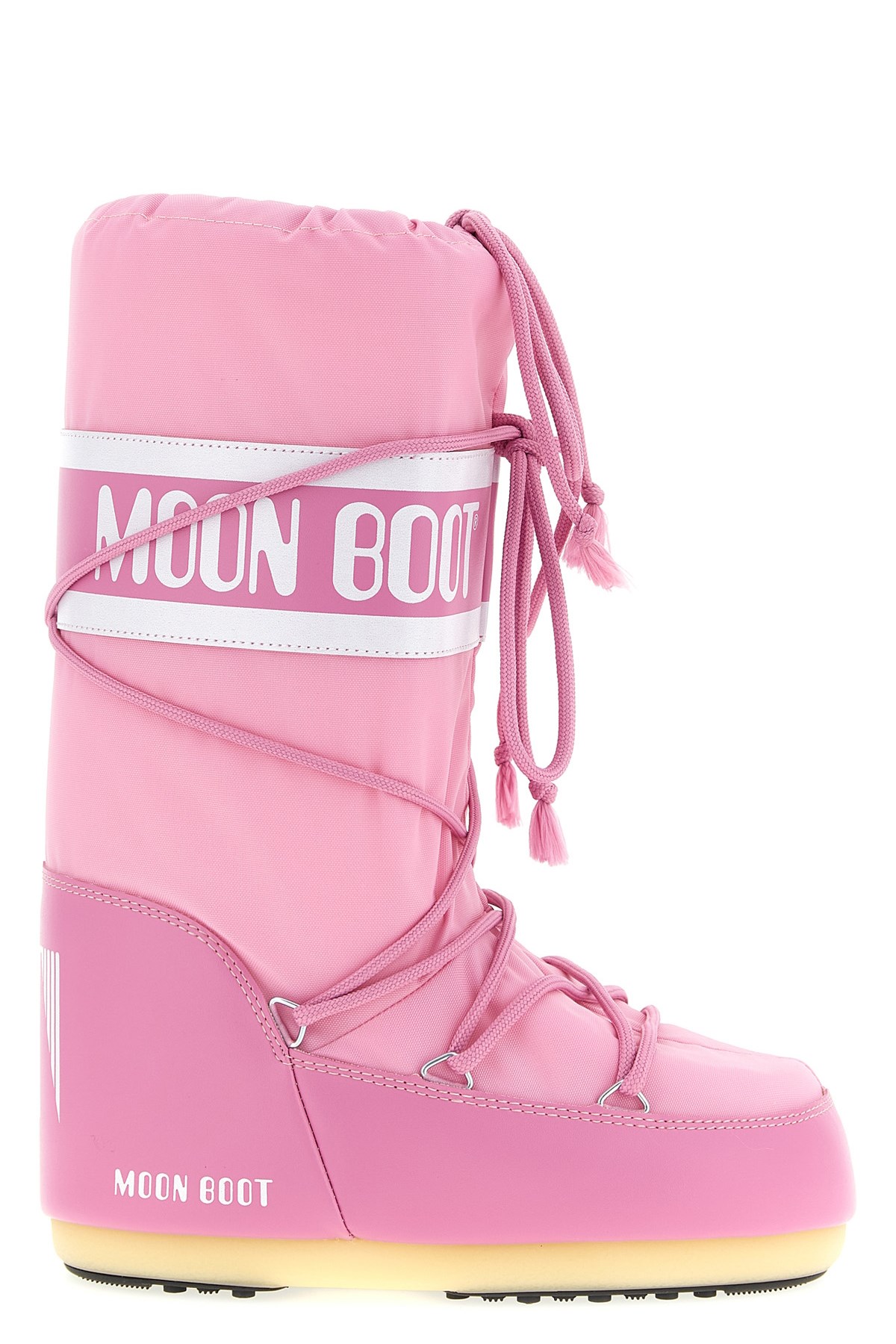 Moon Boot Pink Nylon And Synthetic Leather Icon Boots In Pink