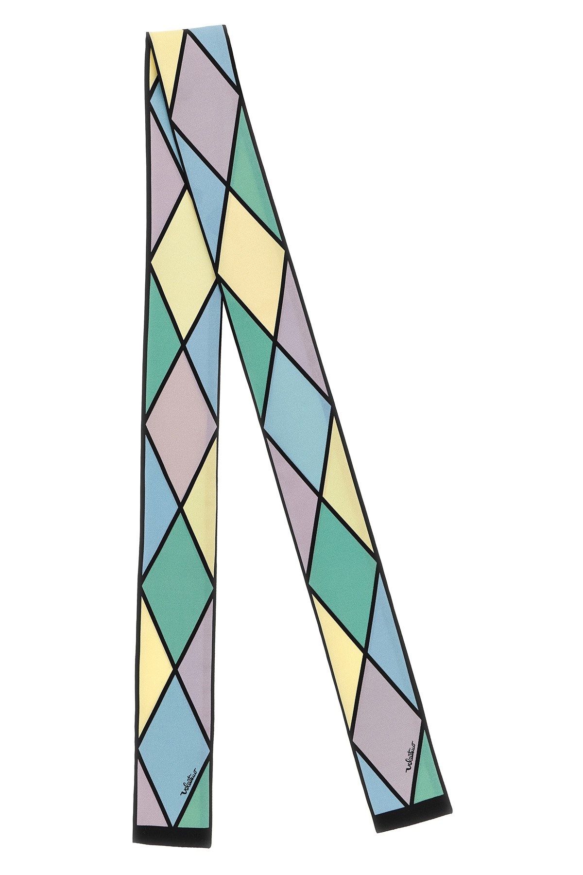 Valentino Geometric Pattern Lightweight Rectangular Scarf In Multi