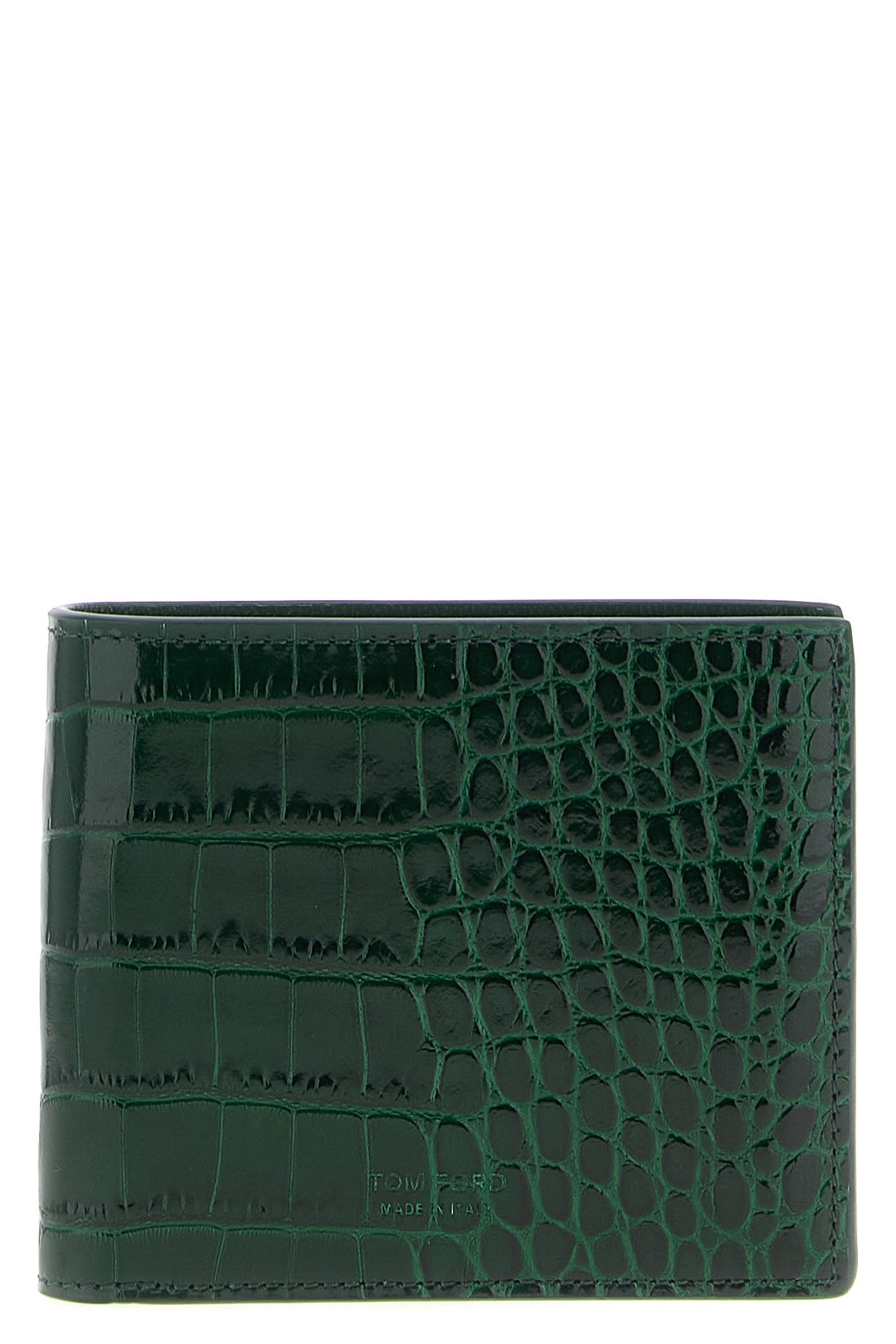 Tom Ford Crocodile Leather Wallet In Green