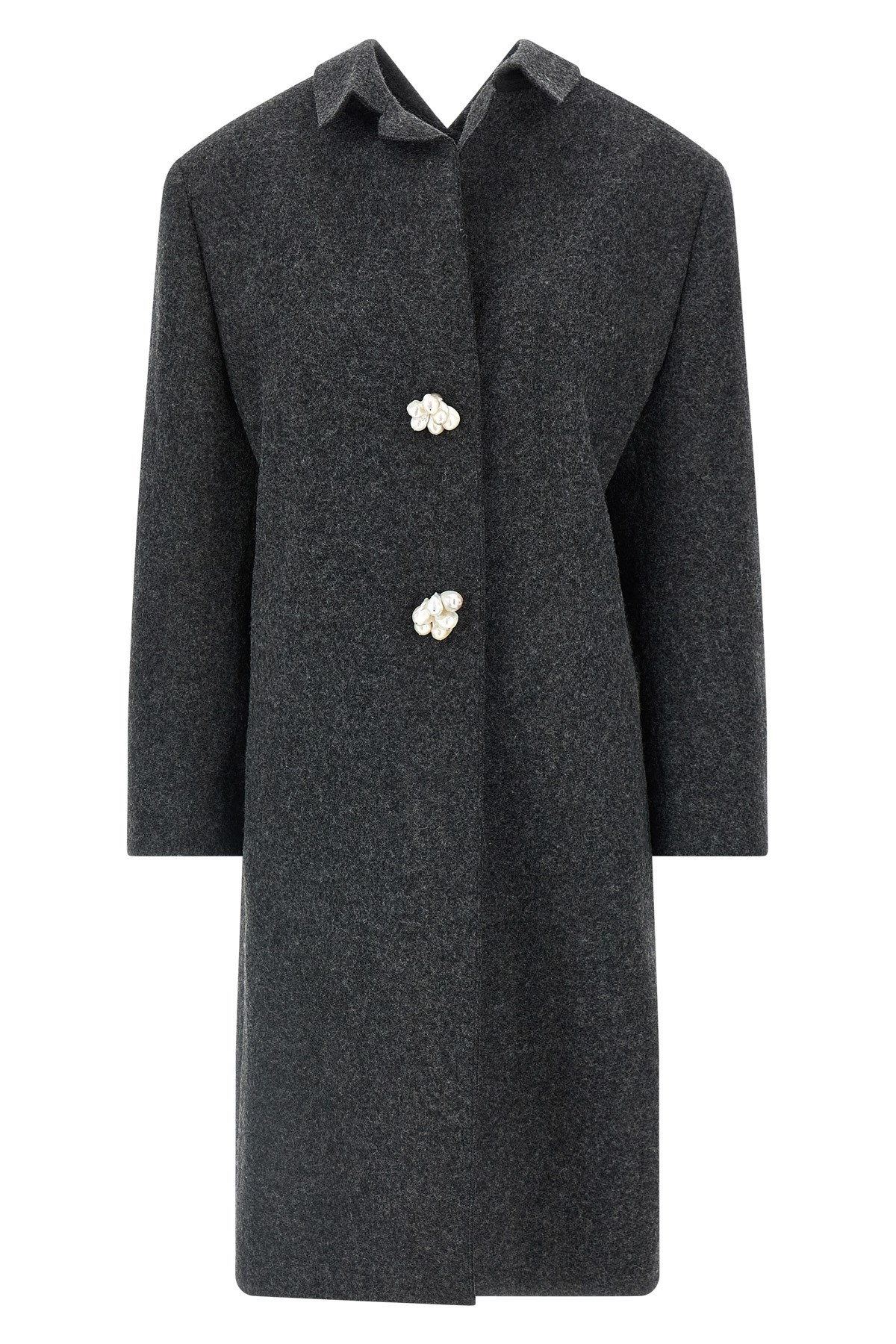 Prada Shetland Wool Coat In Gray