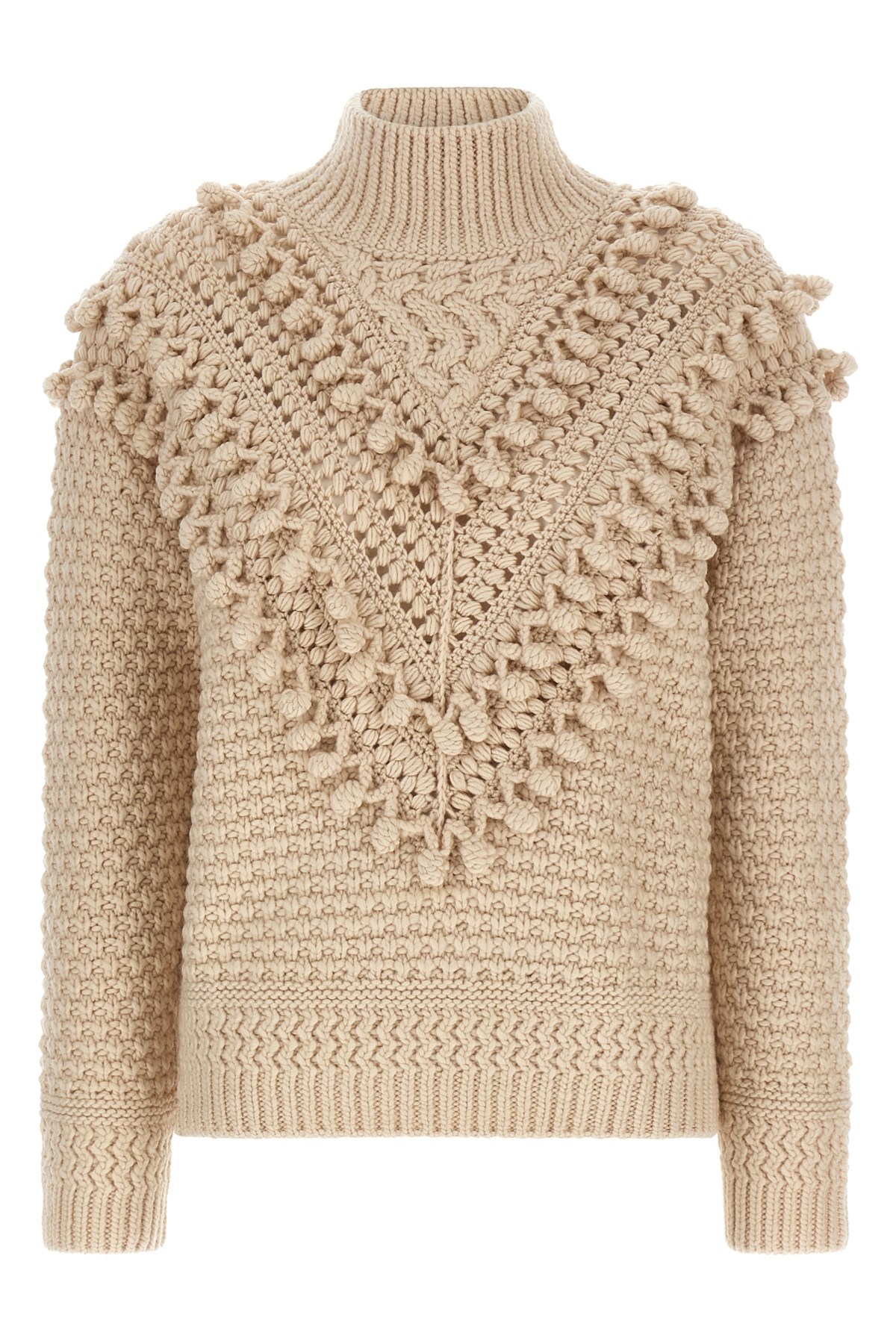 Zimmermann Hypnotic Bauble Pompom-detail Sweater In Sand