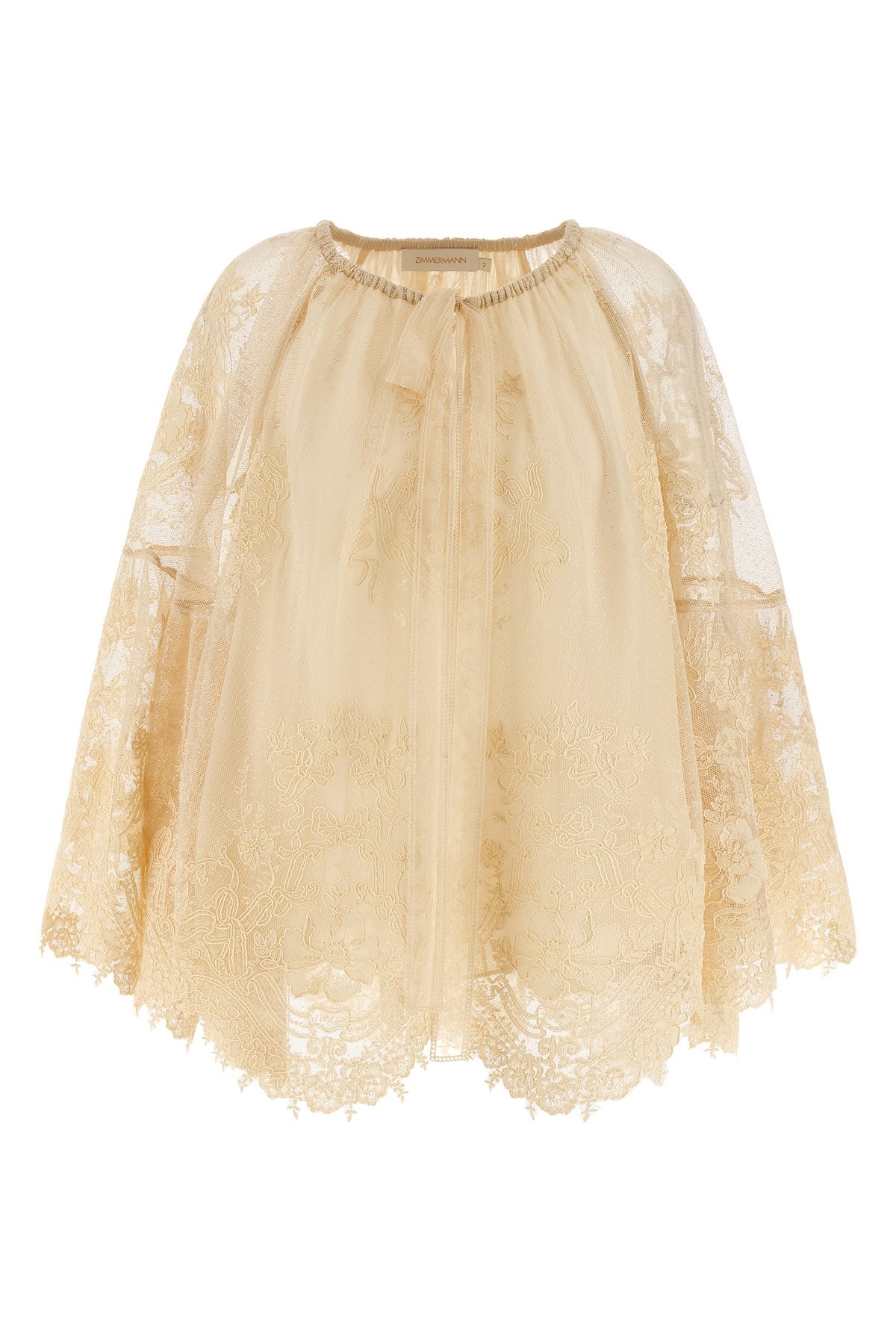 Zimmermann Hypnotic Tiered Lace Shirt And Blouse Beige In Neutral