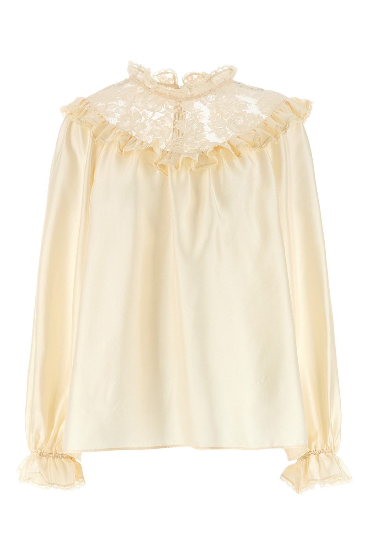 Zimmermann Blouse With Ruffled Collar And Lace In Multi