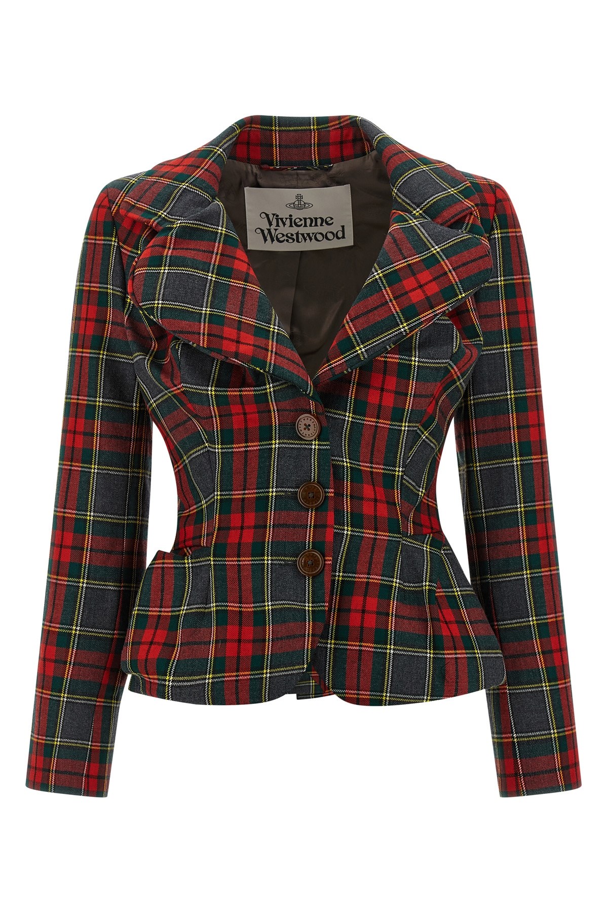 Vivienne Westwood Red And Green Wool Blazer In Multi
