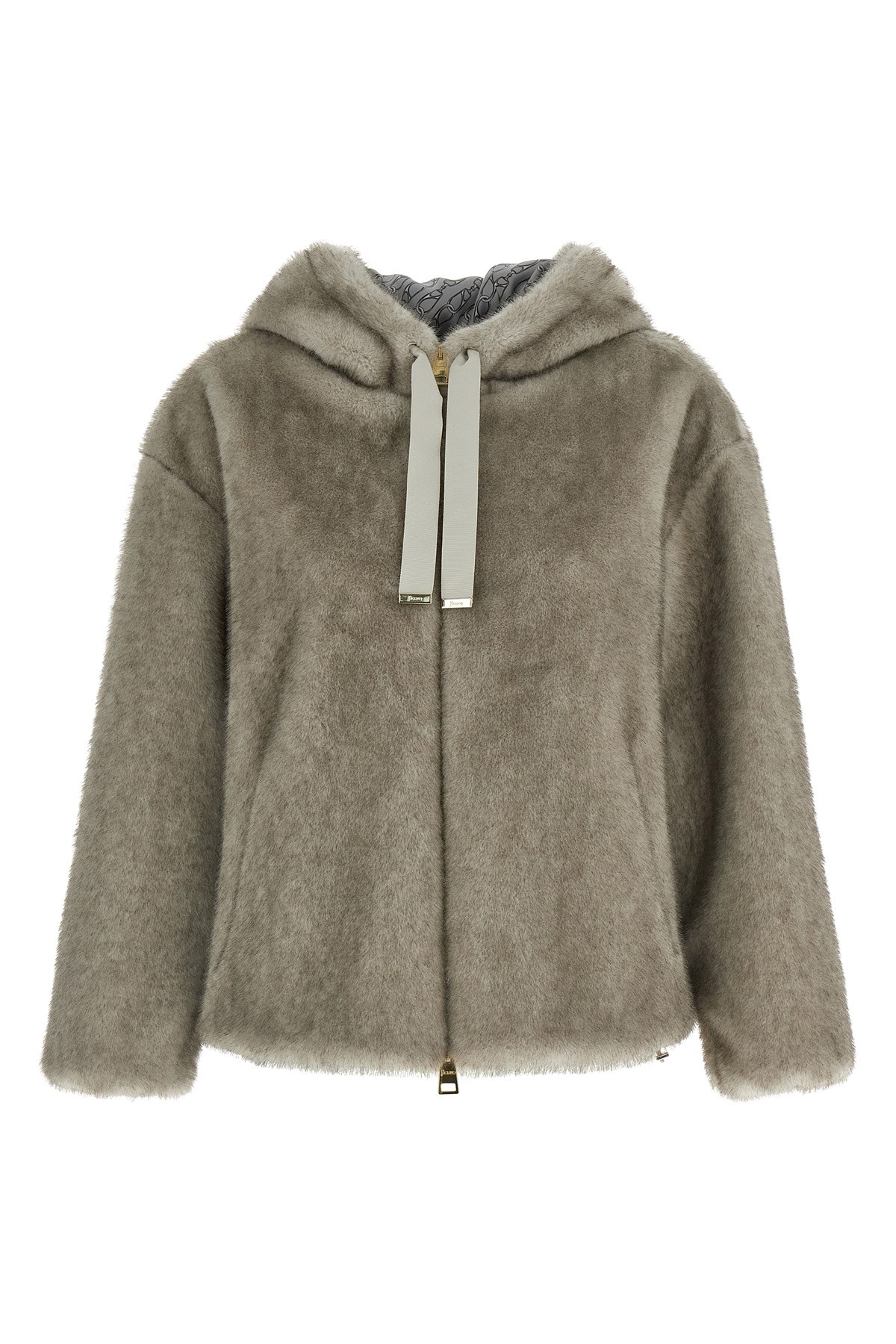 Herno Eco Fur Hooded In Gray