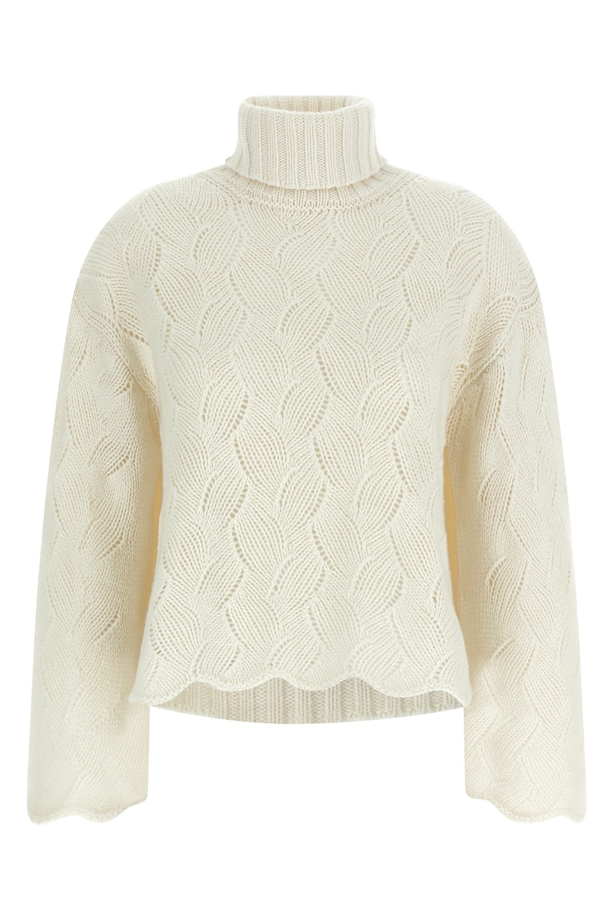 Twinset High Neck Sweater In White