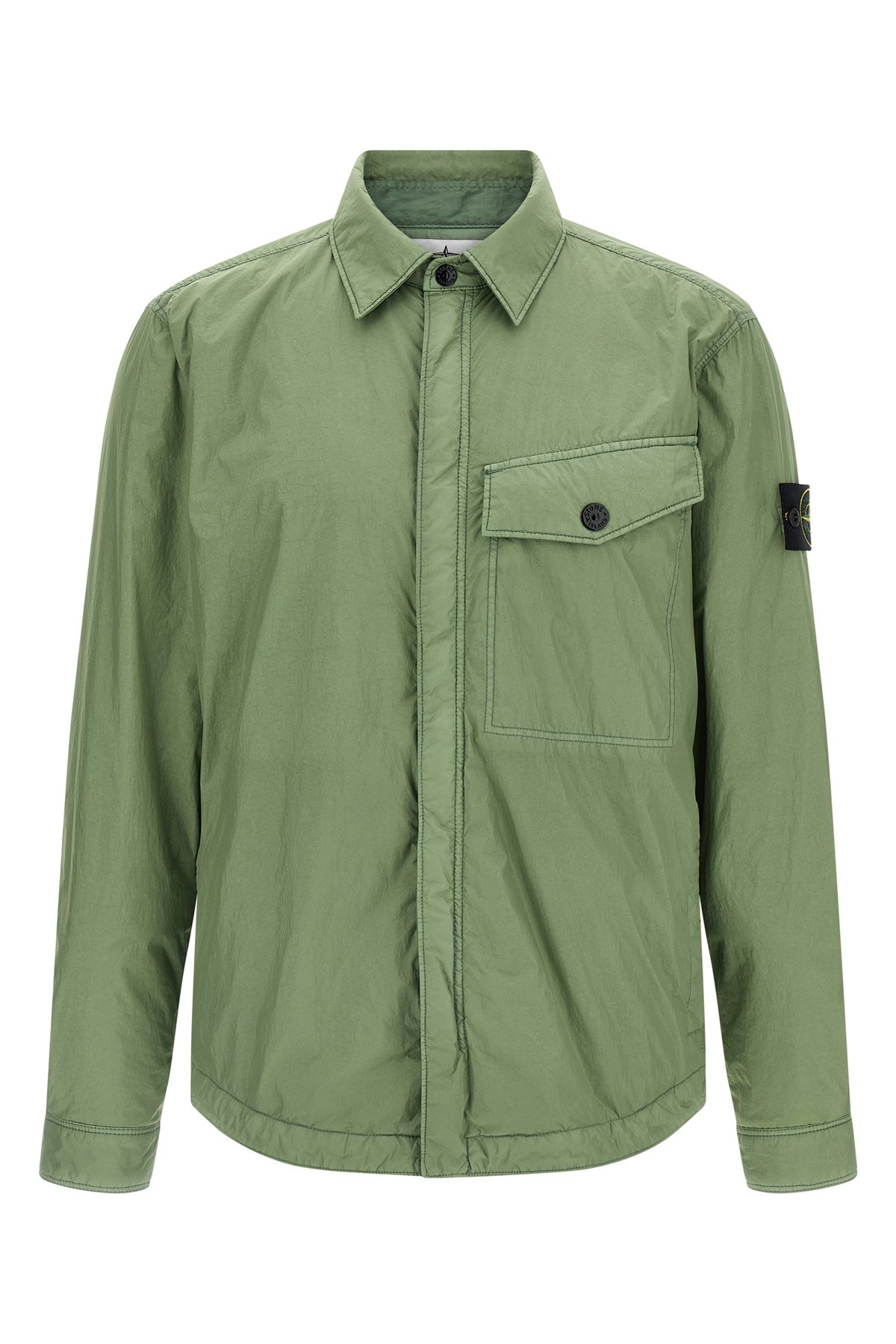 Stone Island Garment Dyed Crinkle Reps Ny Puffer Jackets Green In Green