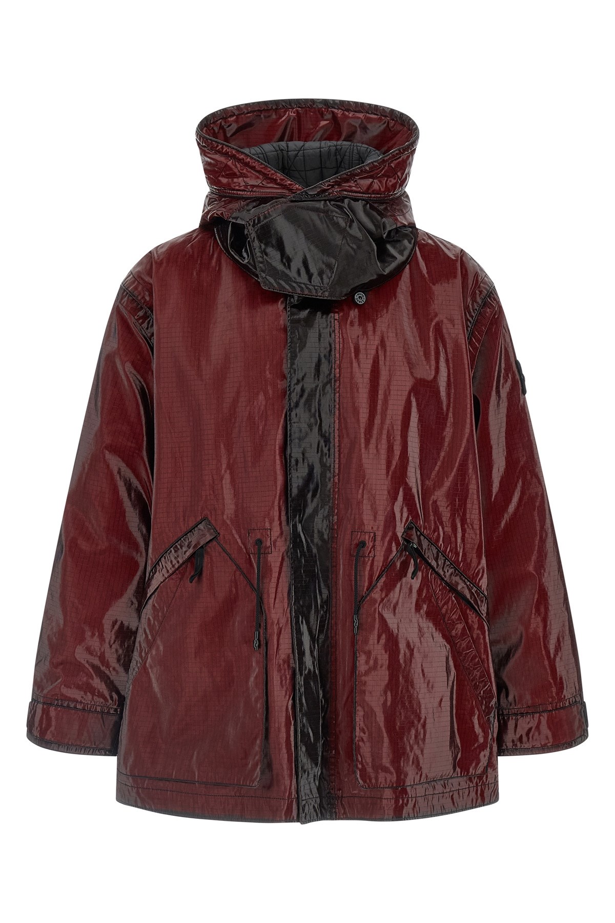 Stone Island 4100079 Uneven Ripstop Prismatico Puffer Jackets Bordeaux In Burgundy