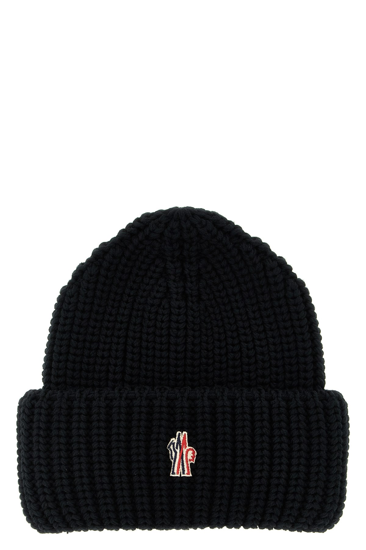 Moncler Grenoble Logo Patch Beanie In Black