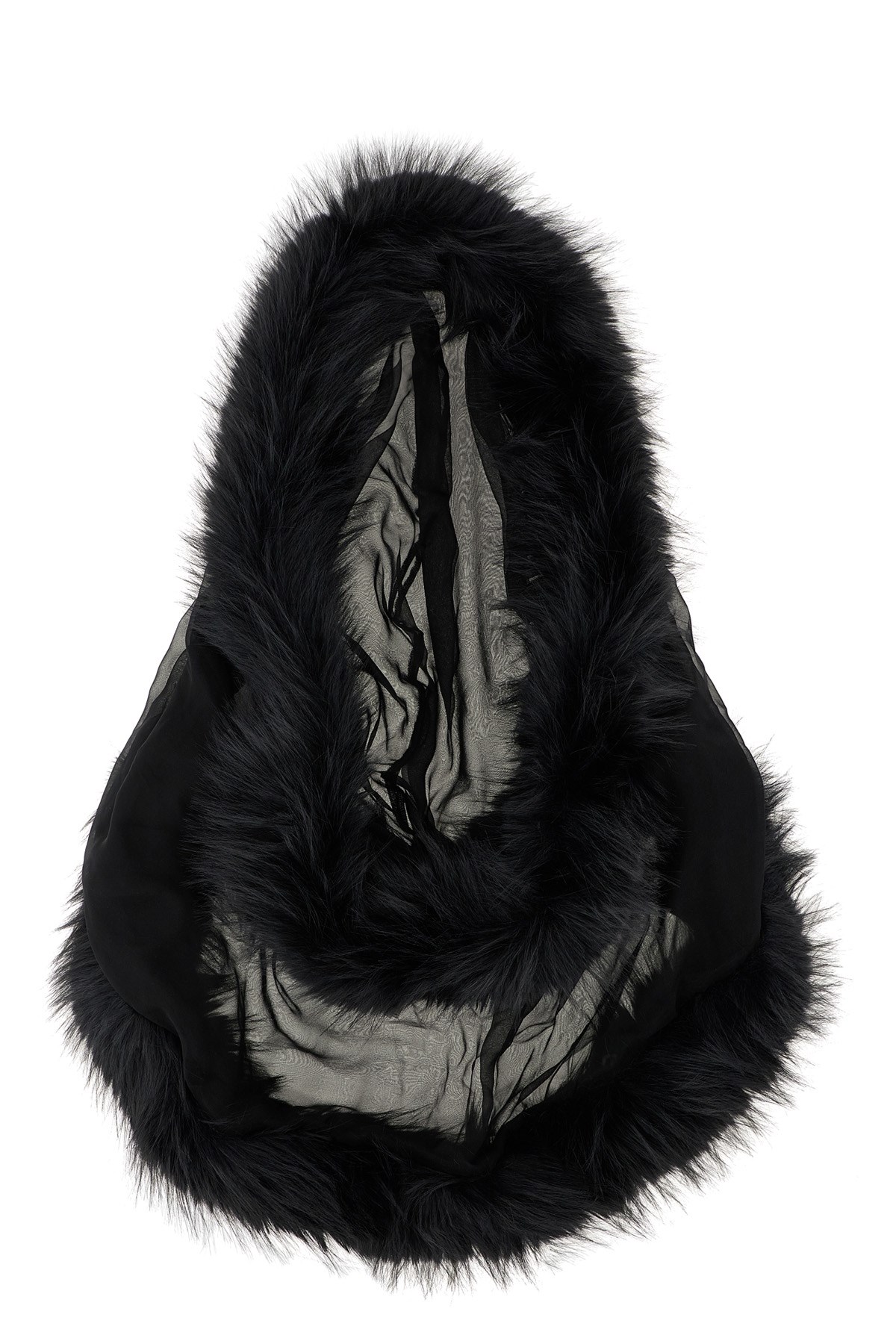 Dsquared2 Hooded Collar Scarves And Foulards Black In Black