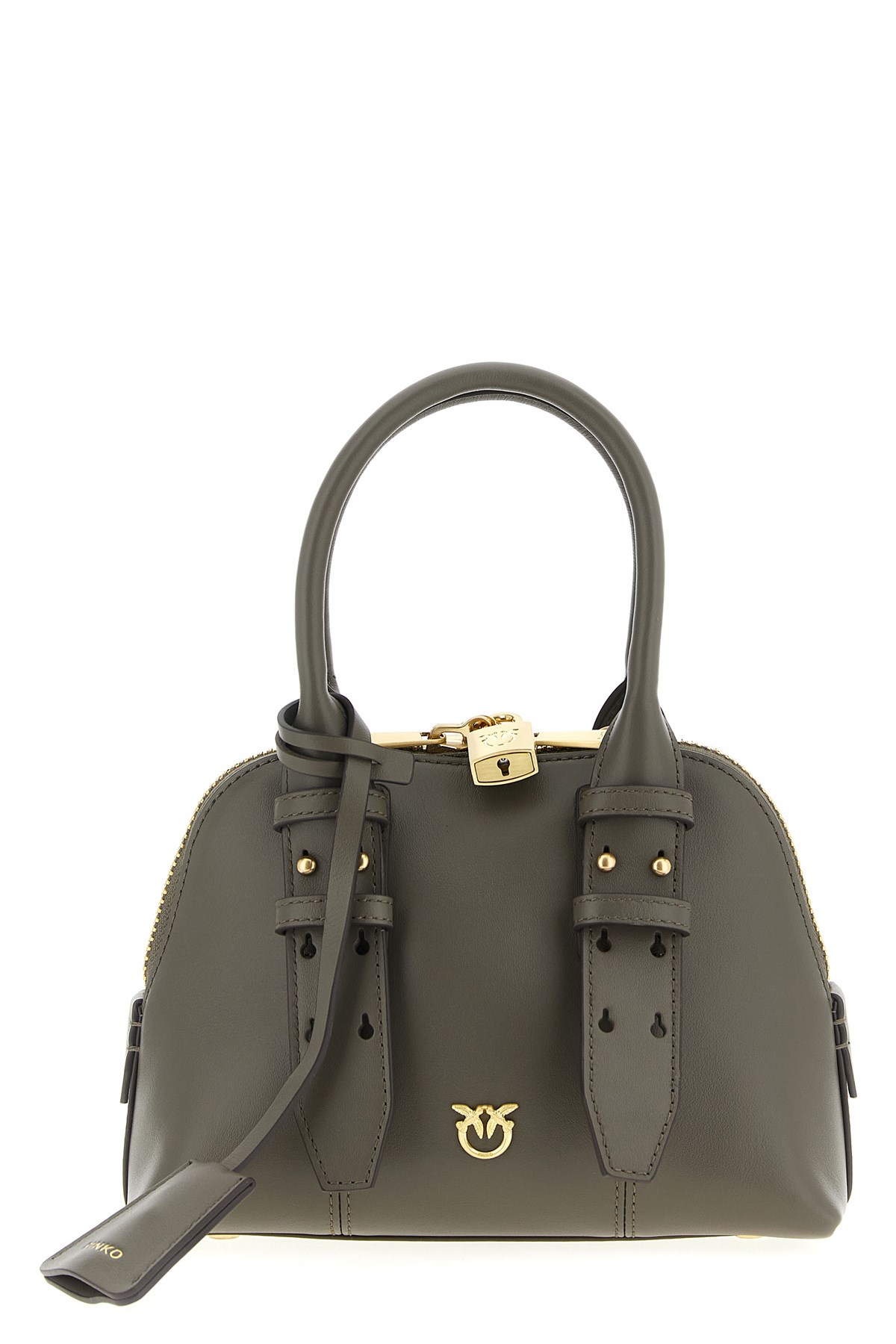 Pinko Buckle-detailing Shoulder Bag In Gray