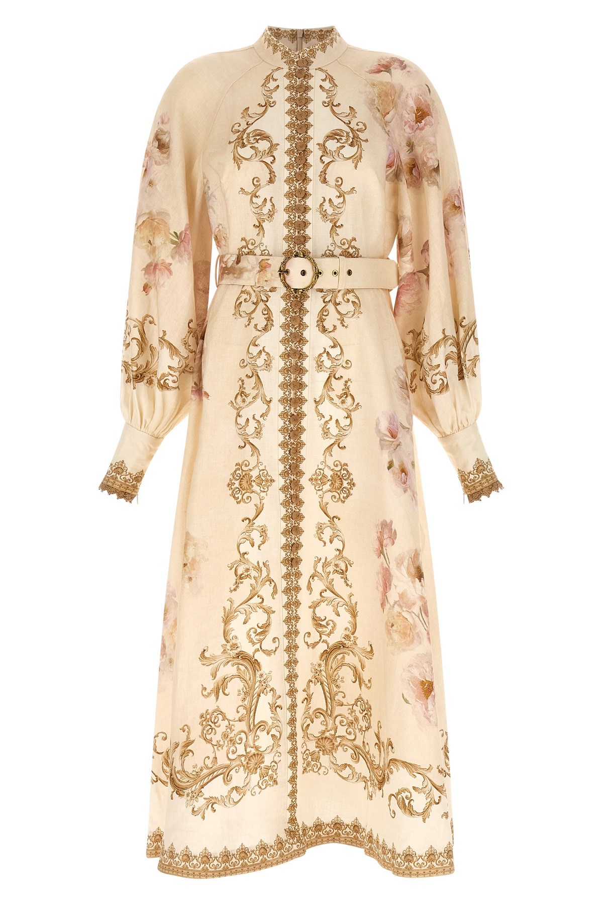 Zimmermann Hypnotic Buttoned Midi Dress In Pink